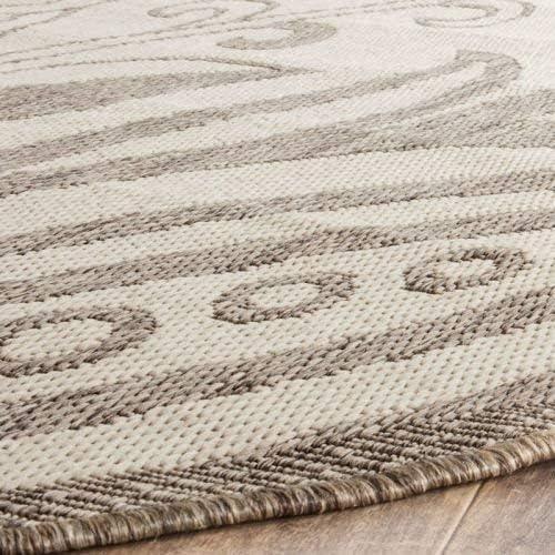 image:imageSAFAVIEH Washable Rug Outdoor Courtyard Collection 53 x 77 Chocolate amp Natural NonShedding amp Easy Cleaning Ideal for Patio Backyard Mudroom CY29613409NaturalBrown