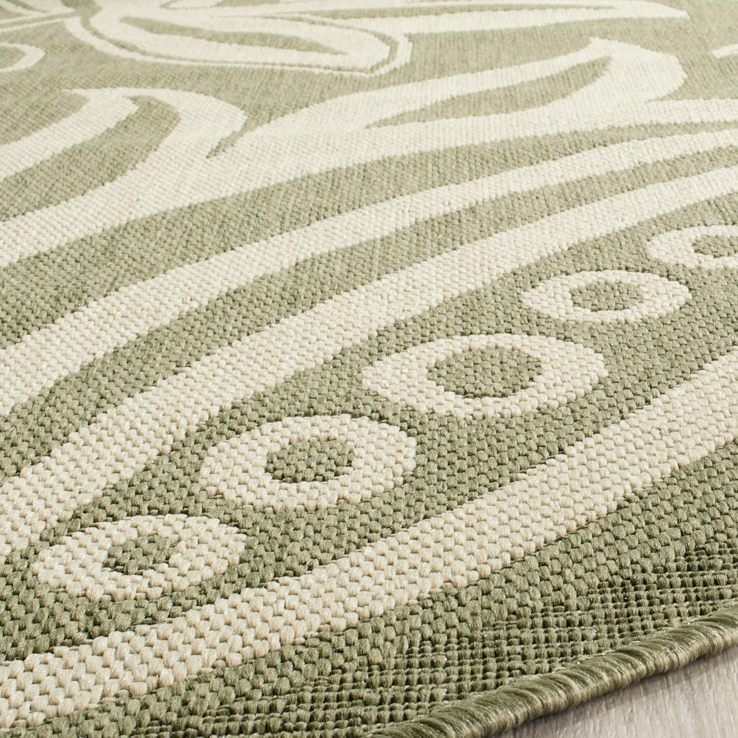 image:imageSAFAVIEH Washable Rug Outdoor Courtyard Collection 53 x 77 Chocolate amp Natural NonShedding amp Easy Cleaning Ideal for Patio Backyard Mudroom CY29613409OliveNatural