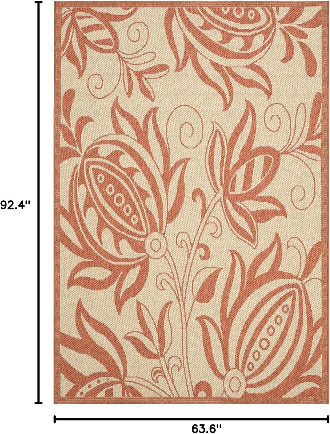 image:imageSAFAVIEH Washable Rug Outdoor Courtyard Collection 53 x 77 Chocolate amp Natural NonShedding amp Easy Cleaning Ideal for Patio Backyard Mudroom CY29613409NaturalTerra