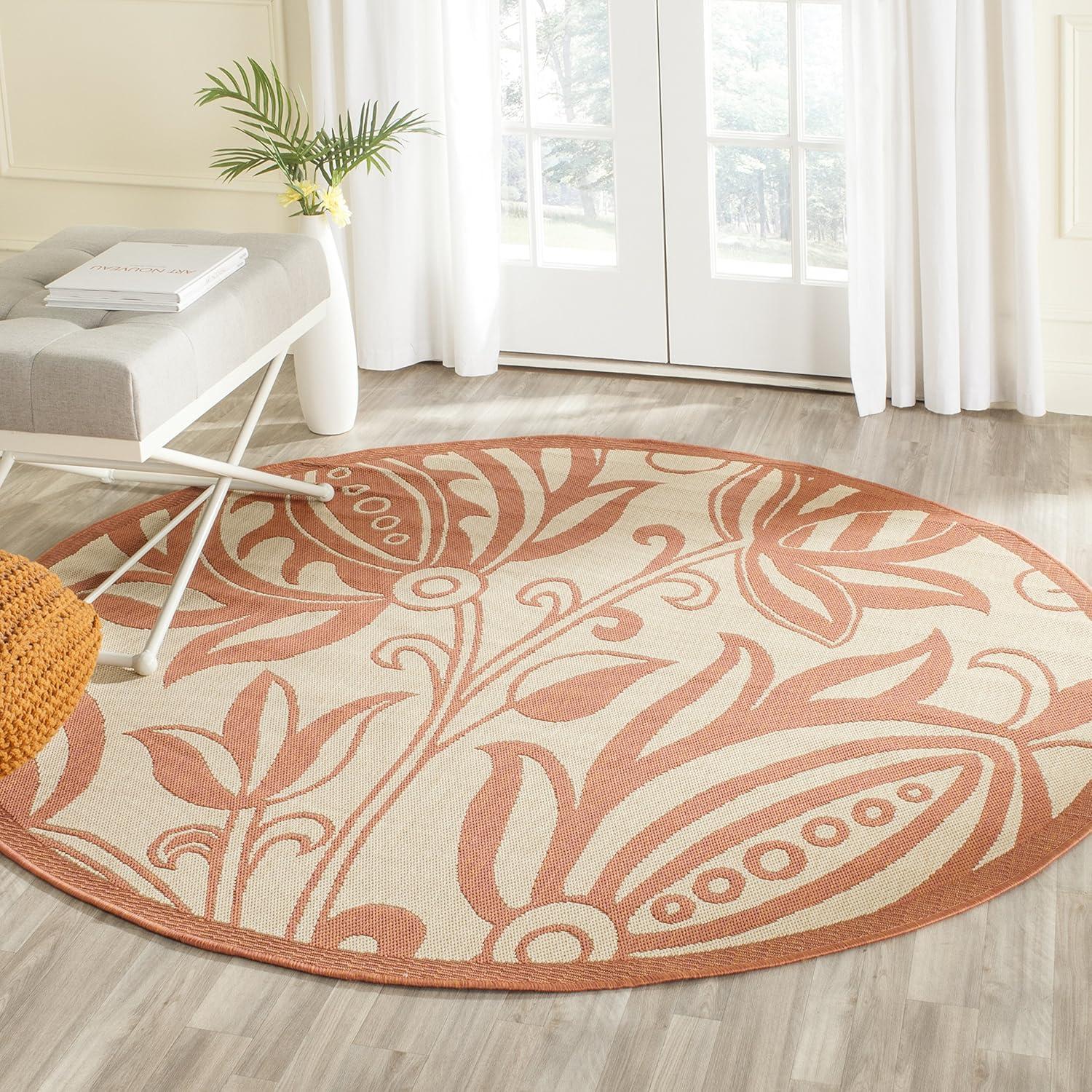 image:imageSAFAVIEH Washable Rug Outdoor Courtyard Collection 53 x 77 Chocolate amp Natural NonShedding amp Easy Cleaning Ideal for Patio Backyard Mudroom CY29613409NaturalTerra