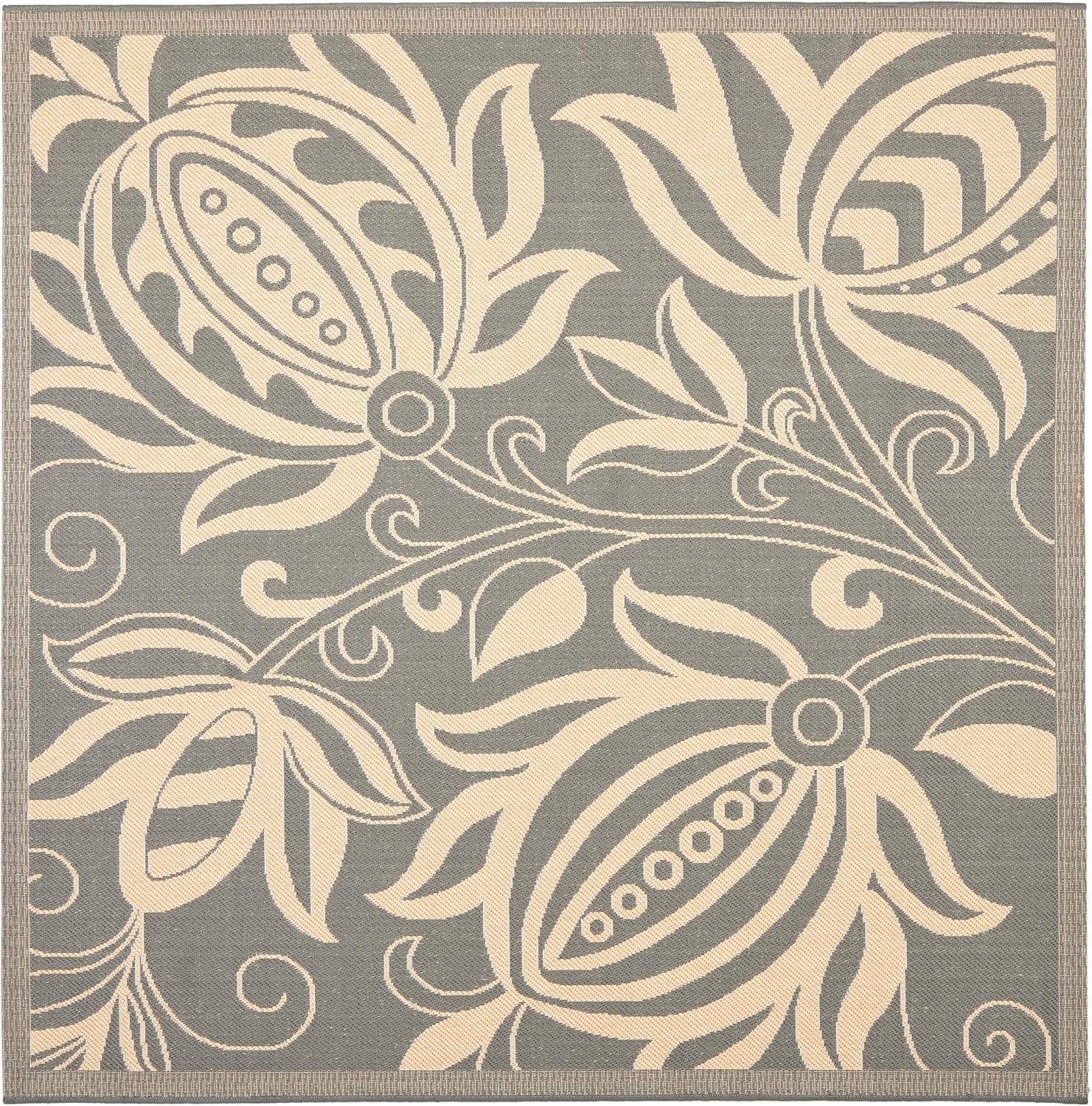 image:imageSAFAVIEH Washable Rug Outdoor Courtyard Collection 53 x 77 Chocolate amp Natural NonShedding amp Easy Cleaning Ideal for Patio Backyard Mudroom CY29613409GreyNatural