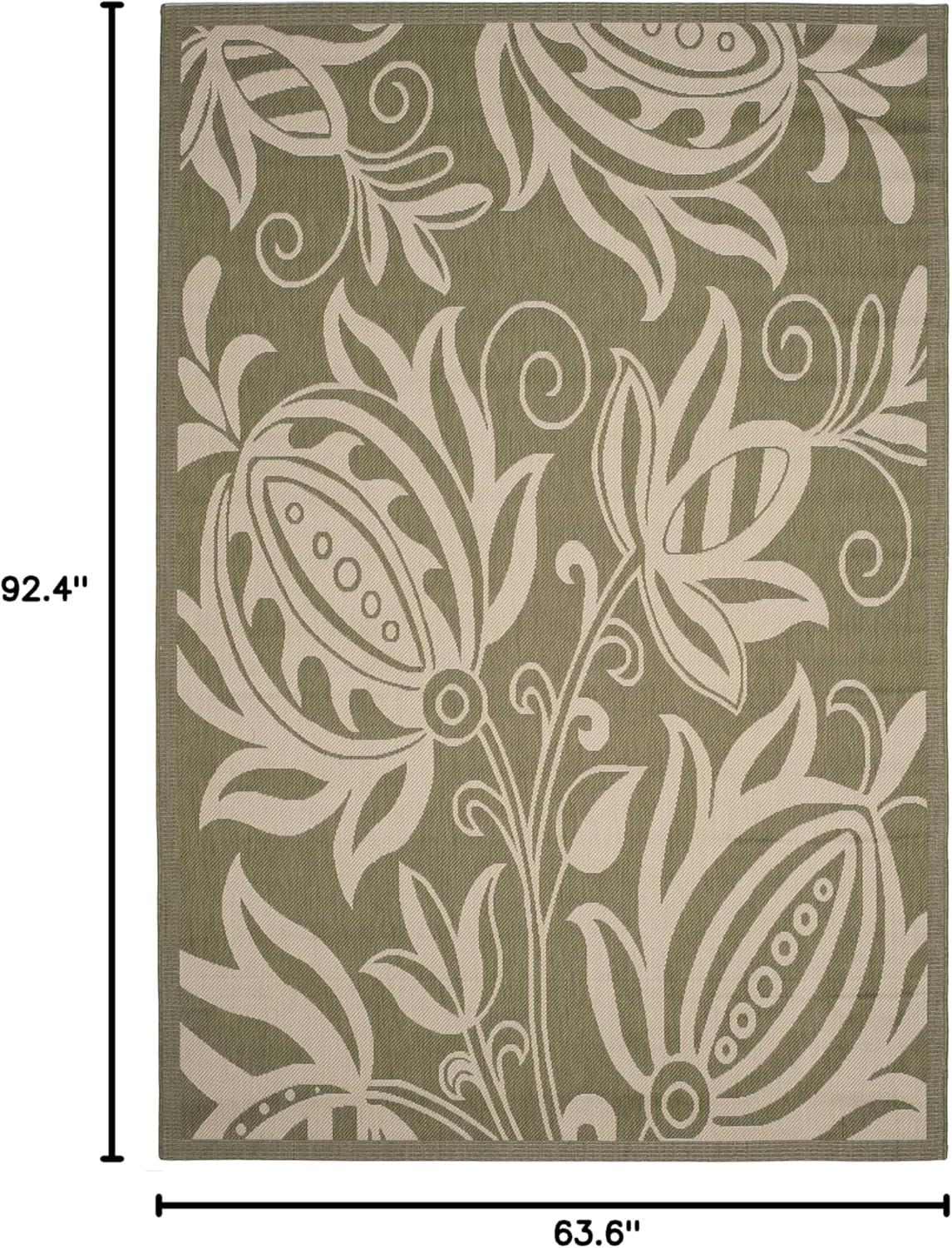 image:imageSAFAVIEH Washable Rug Outdoor Courtyard Collection 53 x 77 Chocolate amp Natural NonShedding amp Easy Cleaning Ideal for Patio Backyard Mudroom CY29613409OliveNatural