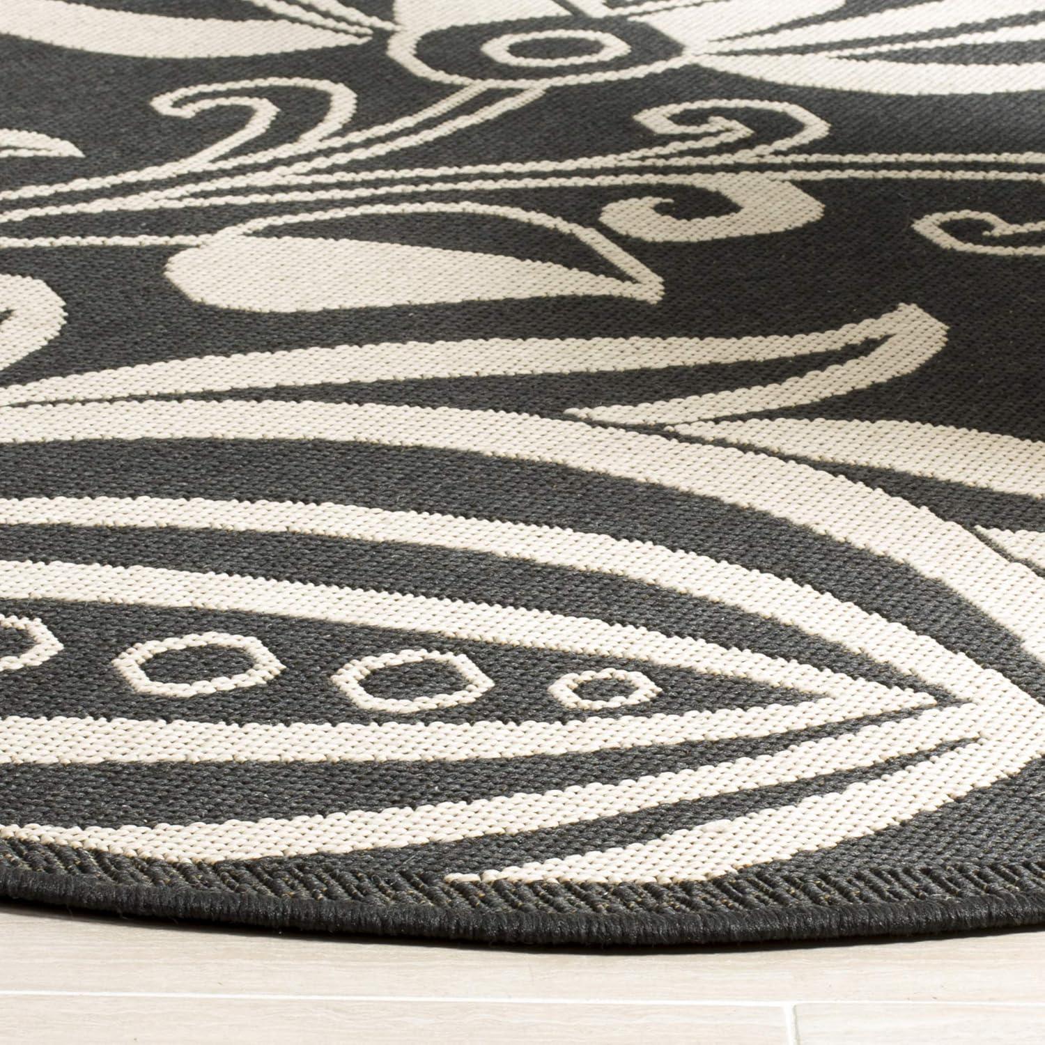 image:imageSAFAVIEH Washable Rug Outdoor Courtyard Collection 53 x 77 Chocolate amp Natural NonShedding amp Easy Cleaning Ideal for Patio Backyard Mudroom CY29613409BlackSand