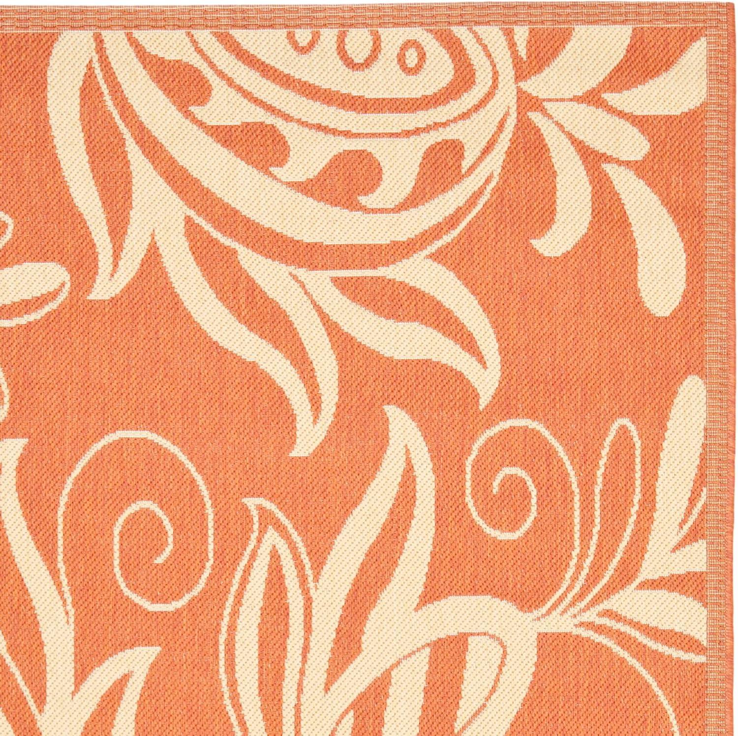 image:imageSAFAVIEH Washable Rug Outdoor Courtyard Collection 53 x 77 Chocolate amp Natural NonShedding amp Easy Cleaning Ideal for Patio Backyard Mudroom CY29613409TerracottaNatural