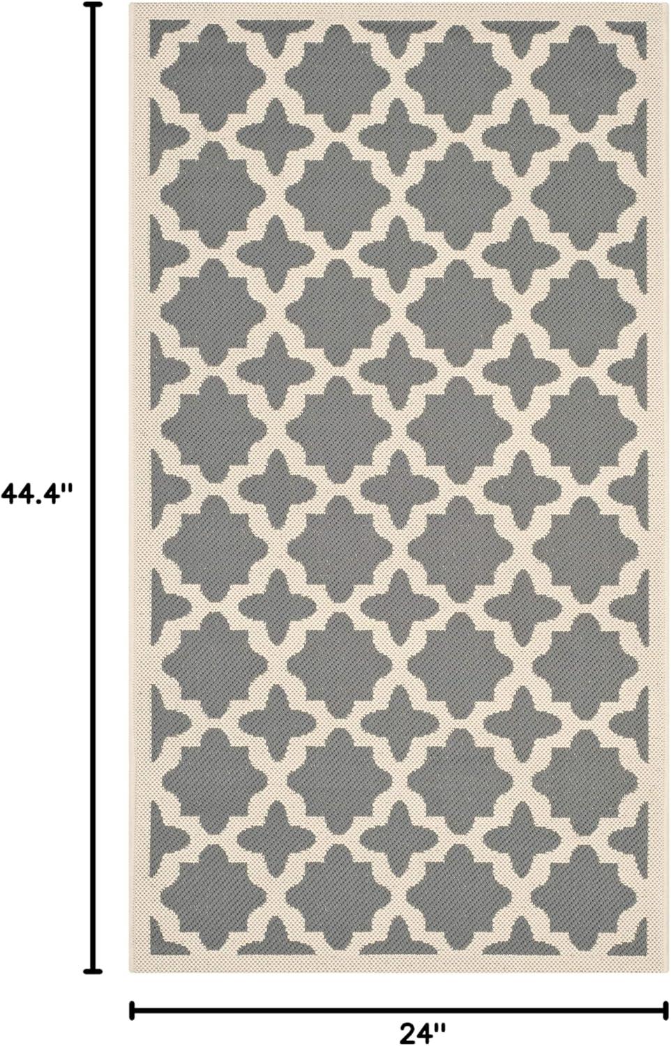 image:imageSAFAVIEH Washable Rug Outdoor Courtyard Collection 67 x 96 Green amp Beige NonShedding amp Easy Cleaning Ideal for Patio Backyard Mudroom CY6913244AnthraciteBeige
