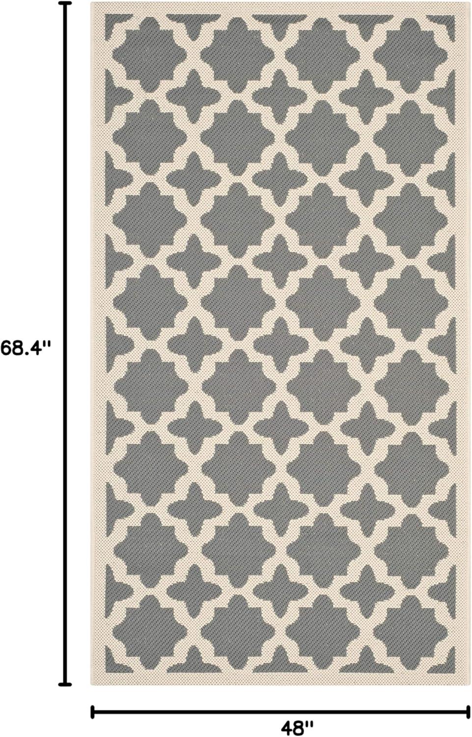 image:imageSAFAVIEH Washable Rug Outdoor Courtyard Collection 67 x 96 Green amp Beige NonShedding amp Easy Cleaning Ideal for Patio Backyard Mudroom CY6913244AnthraciteBeige