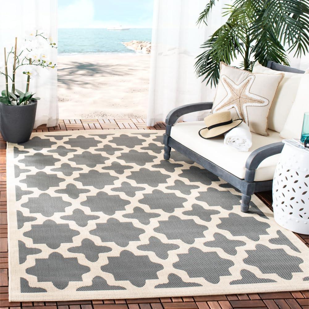 image:imageSAFAVIEH Washable Rug Outdoor Courtyard Collection 67 x 96 Green amp Beige NonShedding amp Easy Cleaning Ideal for Patio Backyard Mudroom CY6913244AnthraciteBeige