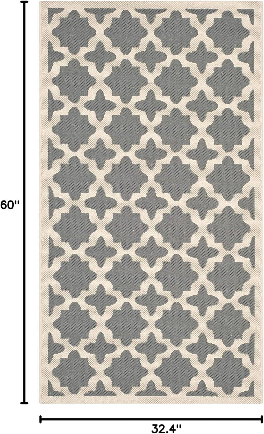 image:imageSAFAVIEH Washable Rug Outdoor Courtyard Collection 67 x 96 Green amp Beige NonShedding amp Easy Cleaning Ideal for Patio Backyard Mudroom CY6913244AnthraciteBeige