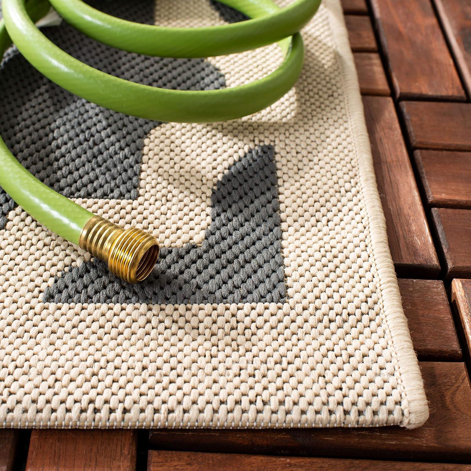image:imageSAFAVIEH Washable Rug Outdoor Courtyard Collection 67 x 96 Green amp Beige NonShedding amp Easy Cleaning Ideal for Patio Backyard Mudroom CY6913244AnthraciteBeige