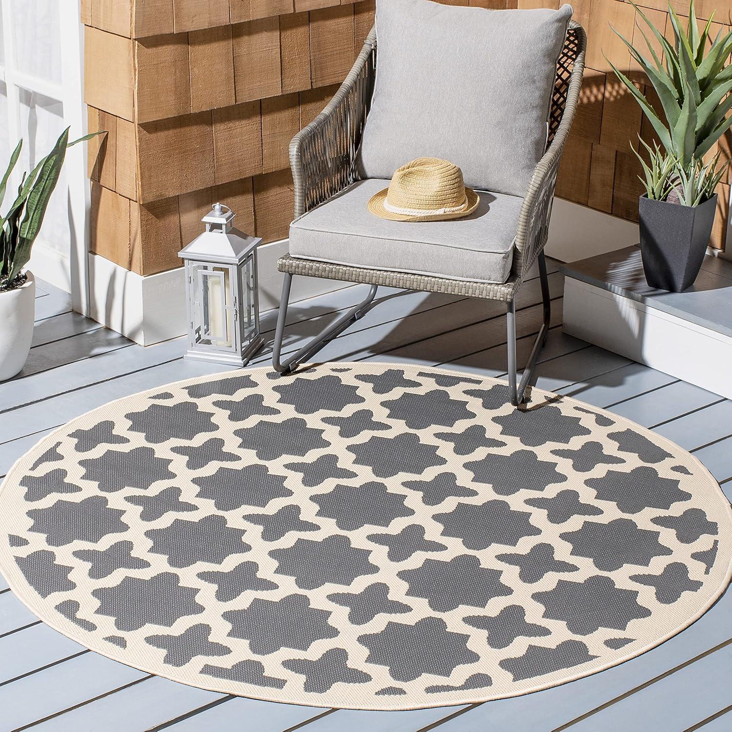 image:imageSAFAVIEH Washable Rug Outdoor Courtyard Collection 67 x 96 Green amp Beige NonShedding amp Easy Cleaning Ideal for Patio Backyard Mudroom CY6913244AnthraciteBeige