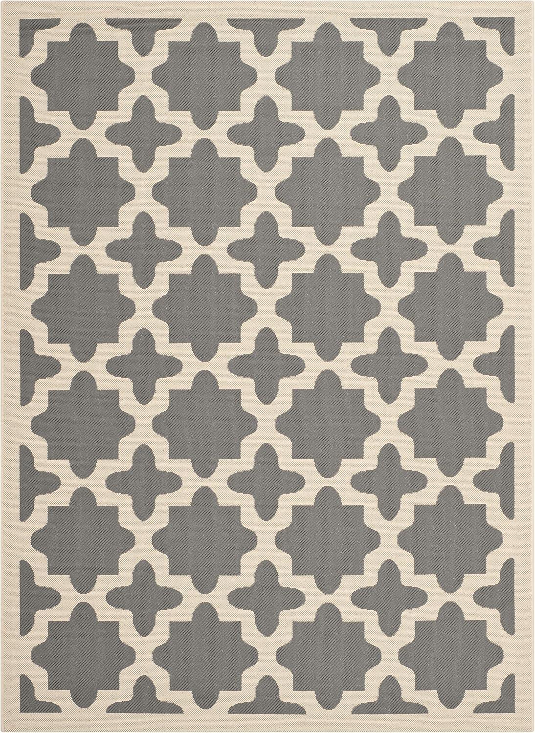 image:imageSAFAVIEH Washable Rug Outdoor Courtyard Collection 67 x 96 Green amp Beige NonShedding amp Easy Cleaning Ideal for Patio Backyard Mudroom CY6913244AnthraciteBeige