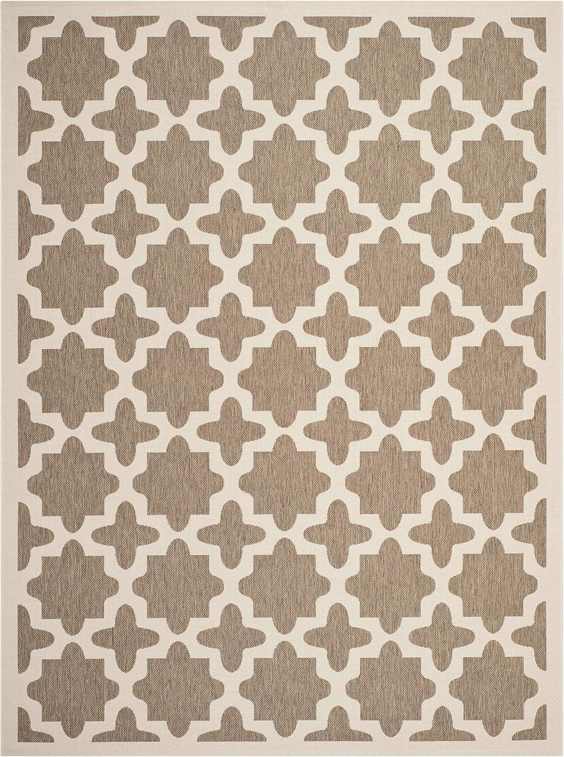 image:imageSAFAVIEH Washable Rug Outdoor Courtyard Collection 67 x 96 Green amp Beige NonShedding amp Easy Cleaning Ideal for Patio Backyard Mudroom CY6913244BrownBone