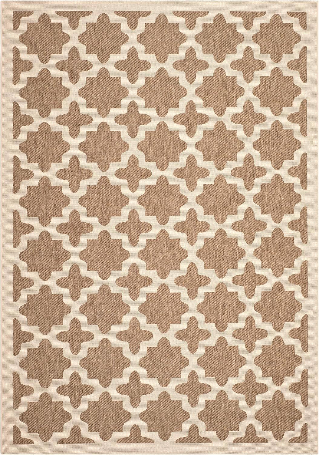 image:imageSAFAVIEH Washable Rug Outdoor Courtyard Collection 67 x 96 Green amp Beige NonShedding amp Easy Cleaning Ideal for Patio Backyard Mudroom CY6913244BrownBone