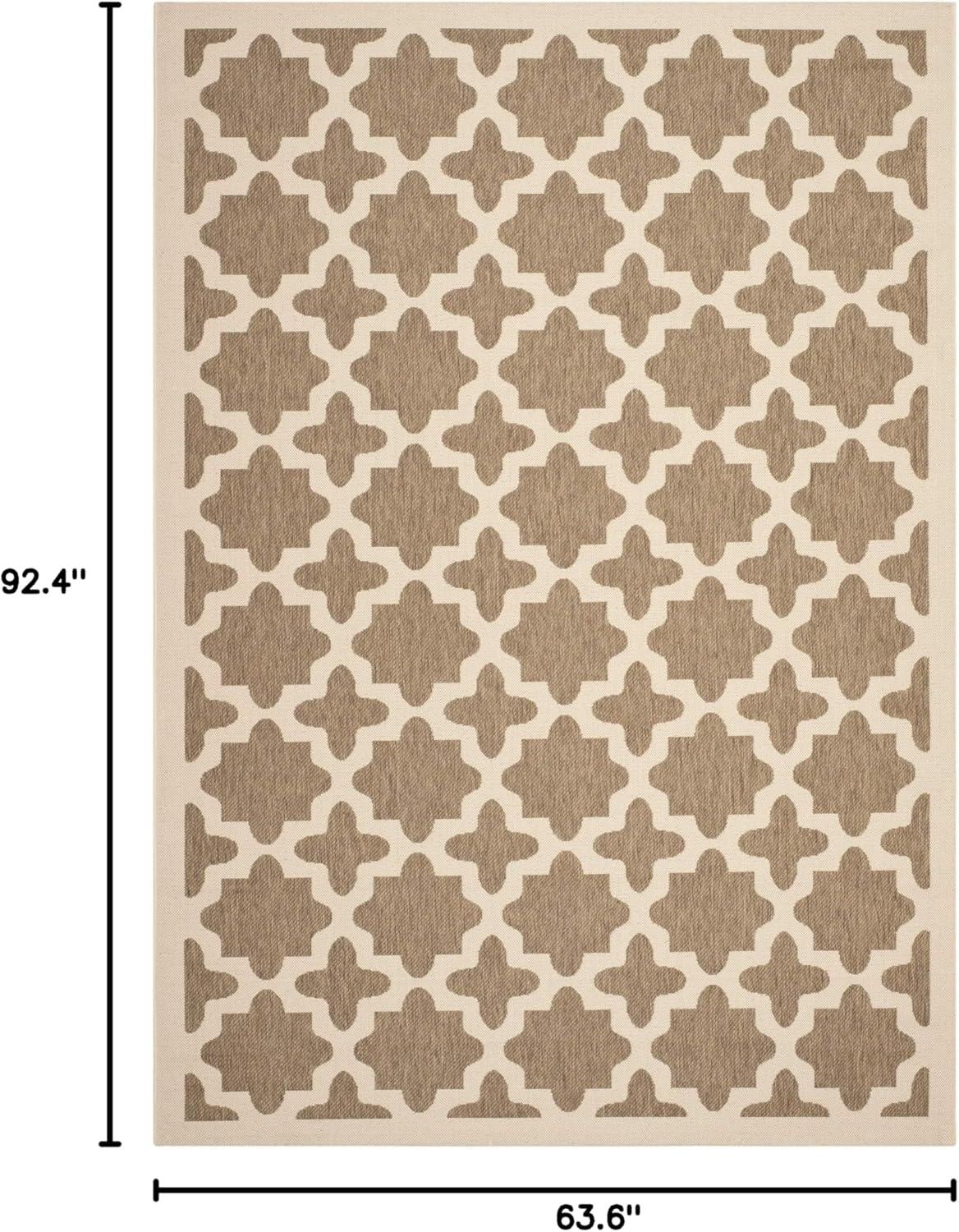 image:imageSAFAVIEH Washable Rug Outdoor Courtyard Collection 67 x 96 Green amp Beige NonShedding amp Easy Cleaning Ideal for Patio Backyard Mudroom CY6913244BrownBone
