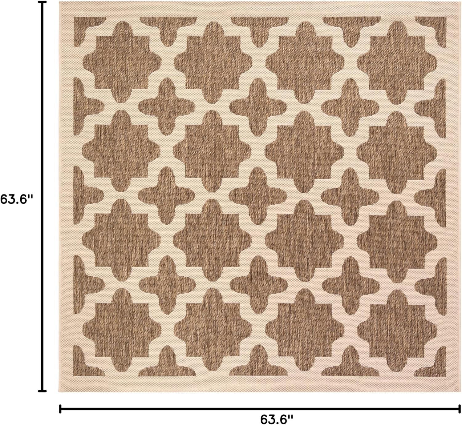 image:imageSAFAVIEH Washable Rug Outdoor Courtyard Collection 67 x 96 Green amp Beige NonShedding amp Easy Cleaning Ideal for Patio Backyard Mudroom CY6913244BrownBone