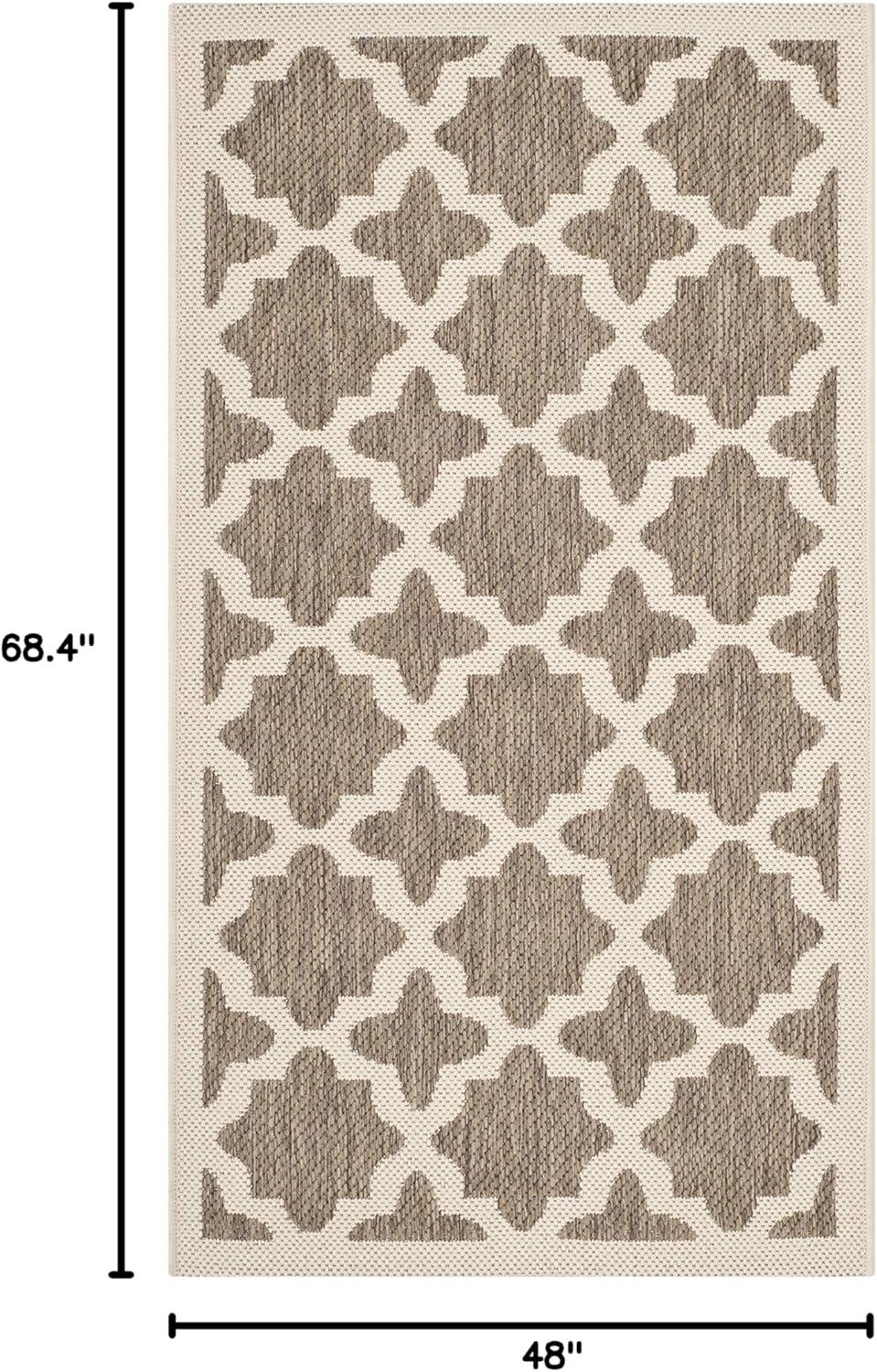 image:imageSAFAVIEH Washable Rug Outdoor Courtyard Collection 67 x 96 Green amp Beige NonShedding amp Easy Cleaning Ideal for Patio Backyard Mudroom CY6913244BrownBone