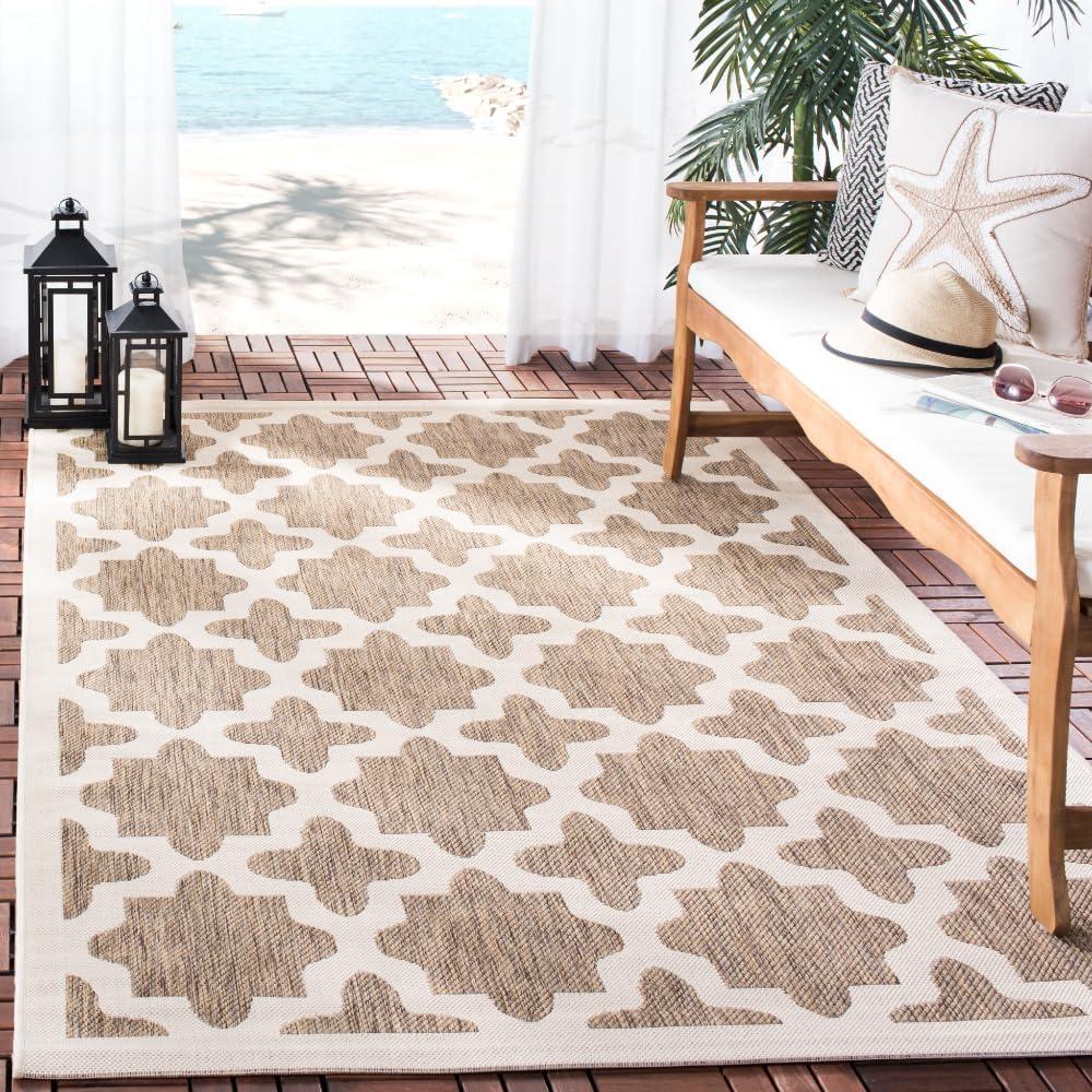 image:imageSAFAVIEH Washable Rug Outdoor Courtyard Collection 67 x 96 Green amp Beige NonShedding amp Easy Cleaning Ideal for Patio Backyard Mudroom CY6913244BrownBone