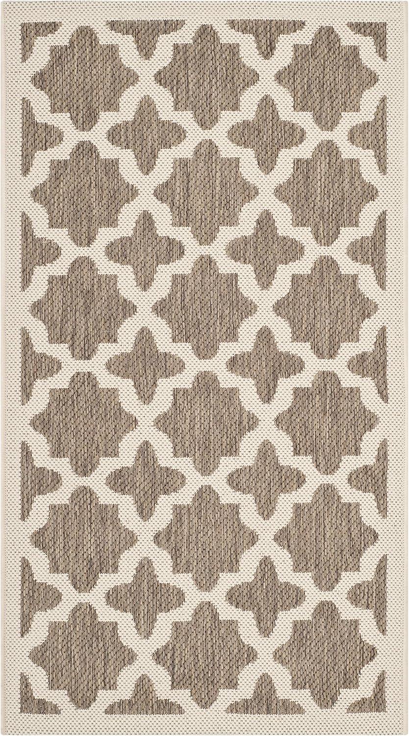 image:imageSAFAVIEH Washable Rug Outdoor Courtyard Collection 67 x 96 Green amp Beige NonShedding amp Easy Cleaning Ideal for Patio Backyard Mudroom CY6913244BrownBone