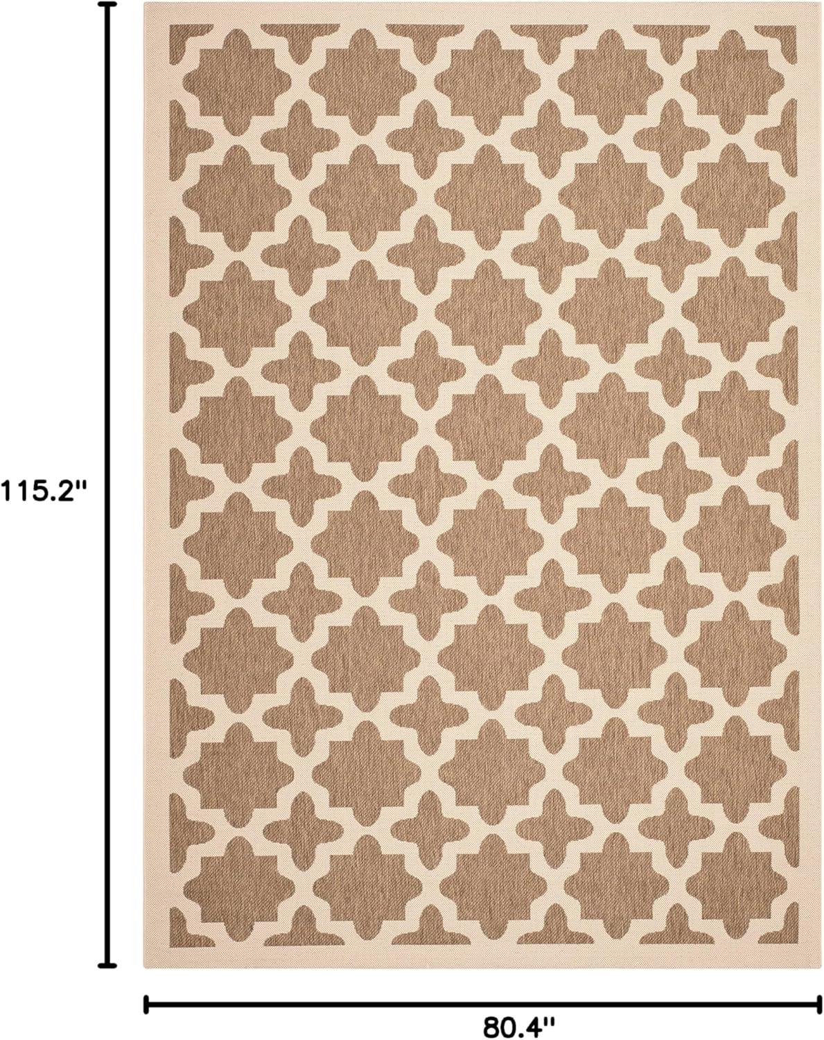 image:imageSAFAVIEH Washable Rug Outdoor Courtyard Collection 67 x 96 Green amp Beige NonShedding amp Easy Cleaning Ideal for Patio Backyard Mudroom CY6913244BrownBone