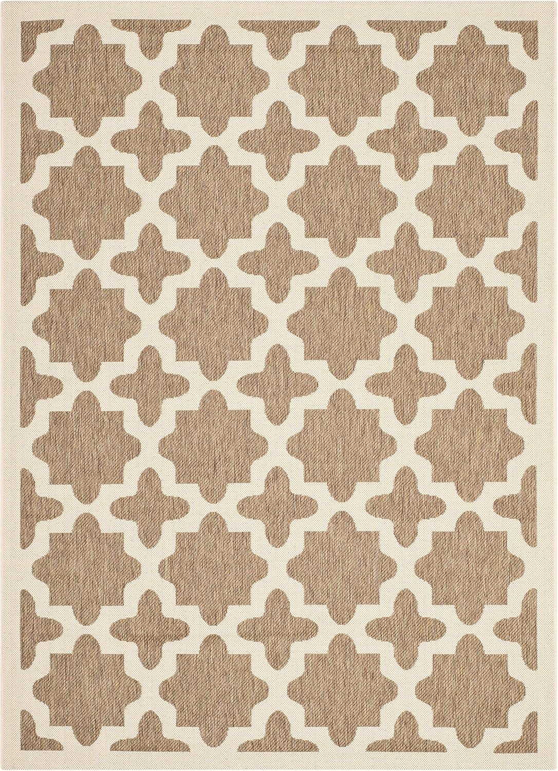 image:imageSAFAVIEH Washable Rug Outdoor Courtyard Collection 67 x 96 Green amp Beige NonShedding amp Easy Cleaning Ideal for Patio Backyard Mudroom CY6913244BrownBone