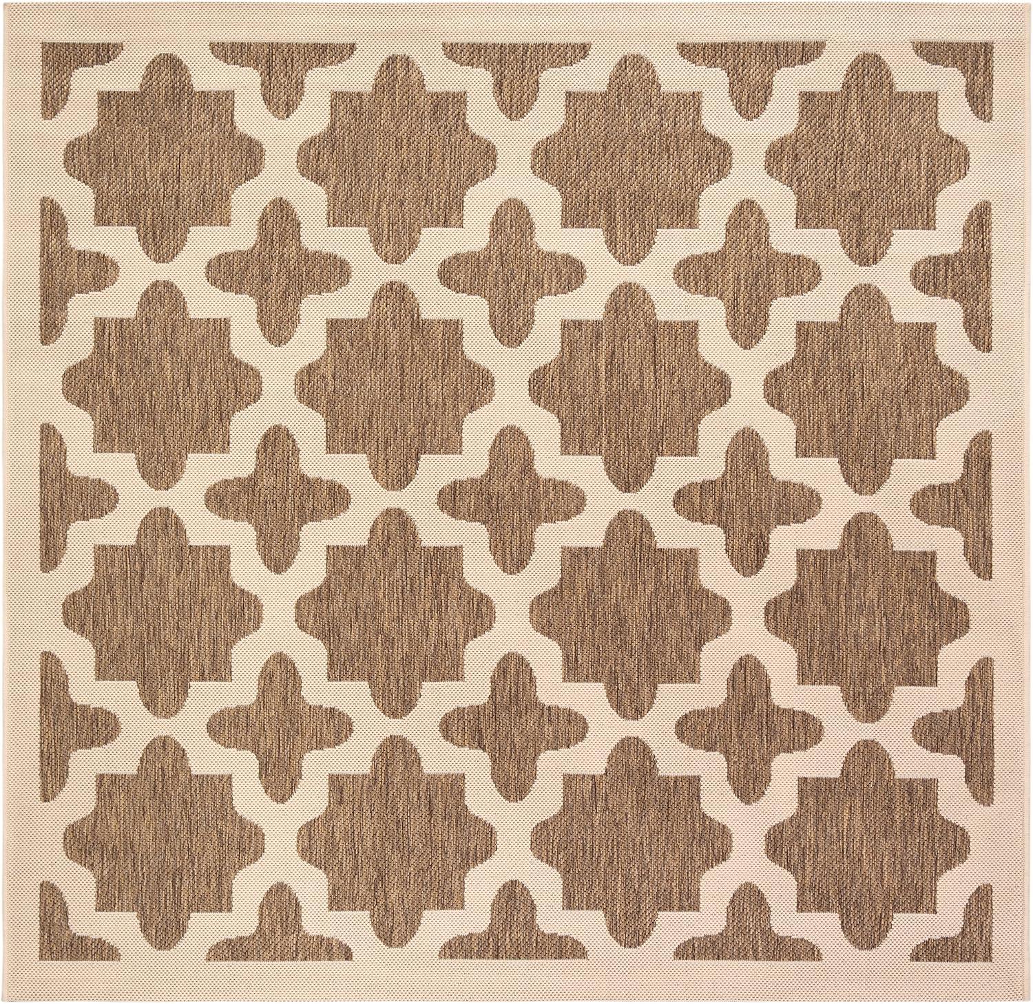 image:imageSAFAVIEH Washable Rug Outdoor Courtyard Collection 67 x 96 Green amp Beige NonShedding amp Easy Cleaning Ideal for Patio Backyard Mudroom CY6913244BrownBone