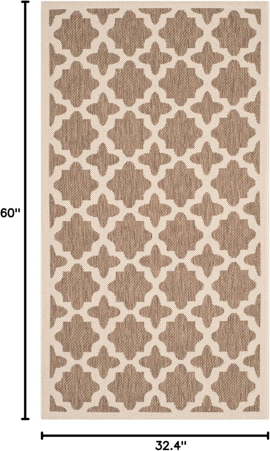 image:imageSAFAVIEH Washable Rug Outdoor Courtyard Collection 67 x 96 Green amp Beige NonShedding amp Easy Cleaning Ideal for Patio Backyard Mudroom CY6913244BrownBone