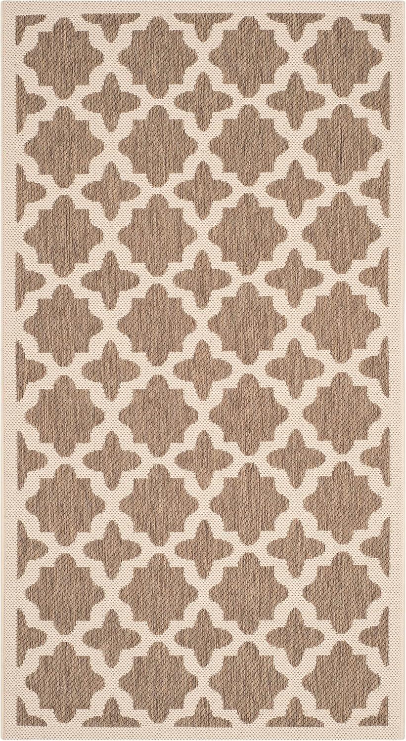 image:imageSAFAVIEH Washable Rug Outdoor Courtyard Collection 67 x 96 Green amp Beige NonShedding amp Easy Cleaning Ideal for Patio Backyard Mudroom CY6913244BrownBone