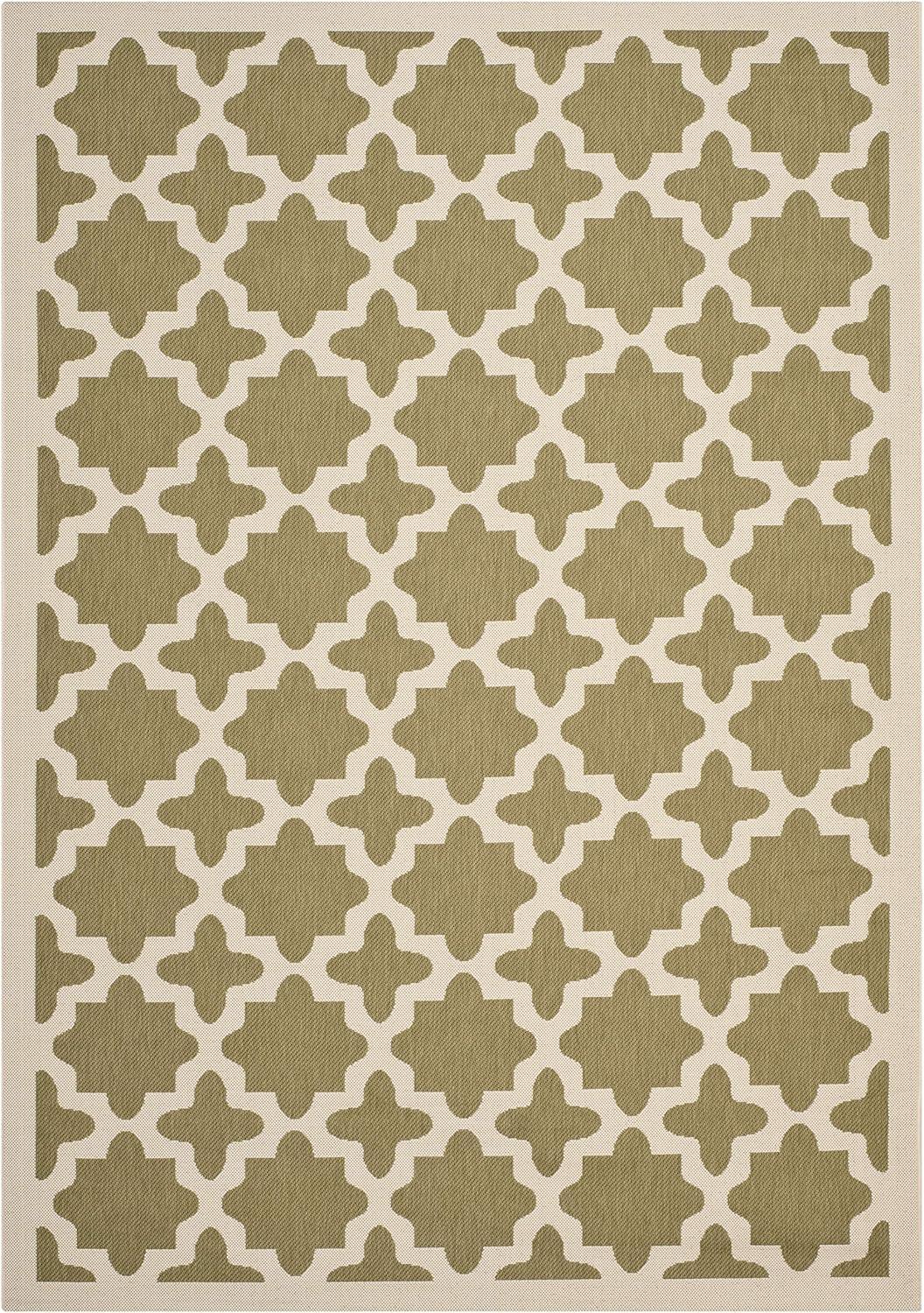 image:imageSAFAVIEH Washable Rug Outdoor Courtyard Collection 67 x 96 Green amp Beige NonShedding amp Easy Cleaning Ideal for Patio Backyard Mudroom CY6913244GreenBeige