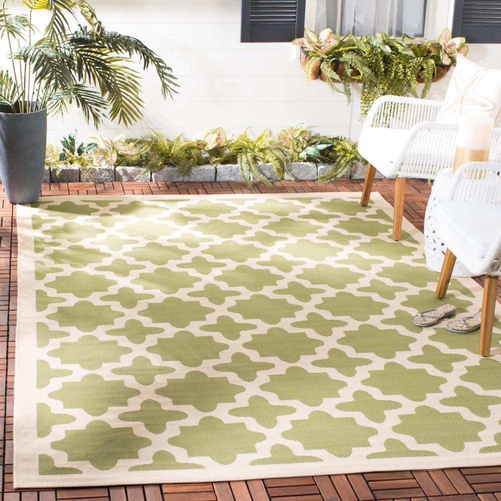 image:imageSAFAVIEH Washable Rug Outdoor Courtyard Collection 67 x 96 Green amp Beige NonShedding amp Easy Cleaning Ideal for Patio Backyard Mudroom CY6913244GreenBeige