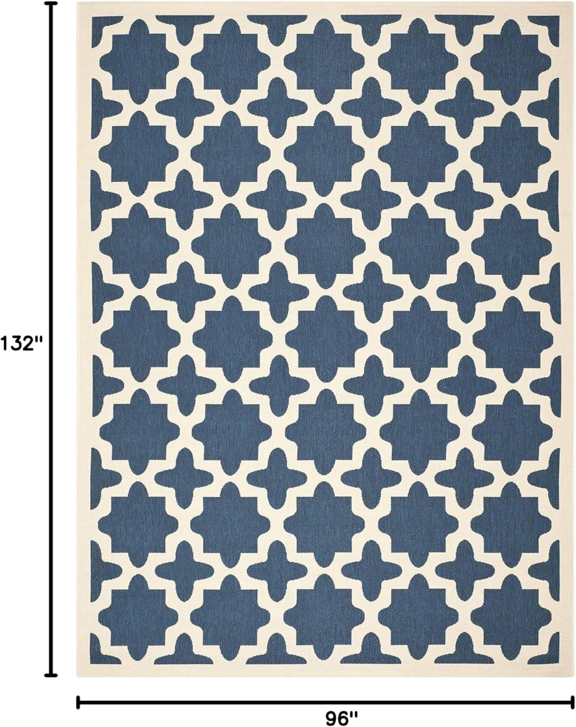 image:imageSAFAVIEH Washable Rug Outdoor Courtyard Collection 67 x 96 Green amp Beige NonShedding amp Easy Cleaning Ideal for Patio Backyard Mudroom CY6913244NavyBeige