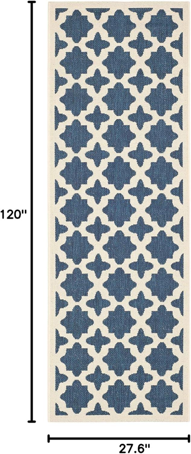 image:imageSAFAVIEH Washable Rug Outdoor Courtyard Collection 67 x 96 Green amp Beige NonShedding amp Easy Cleaning Ideal for Patio Backyard Mudroom CY6913244NavyBeige