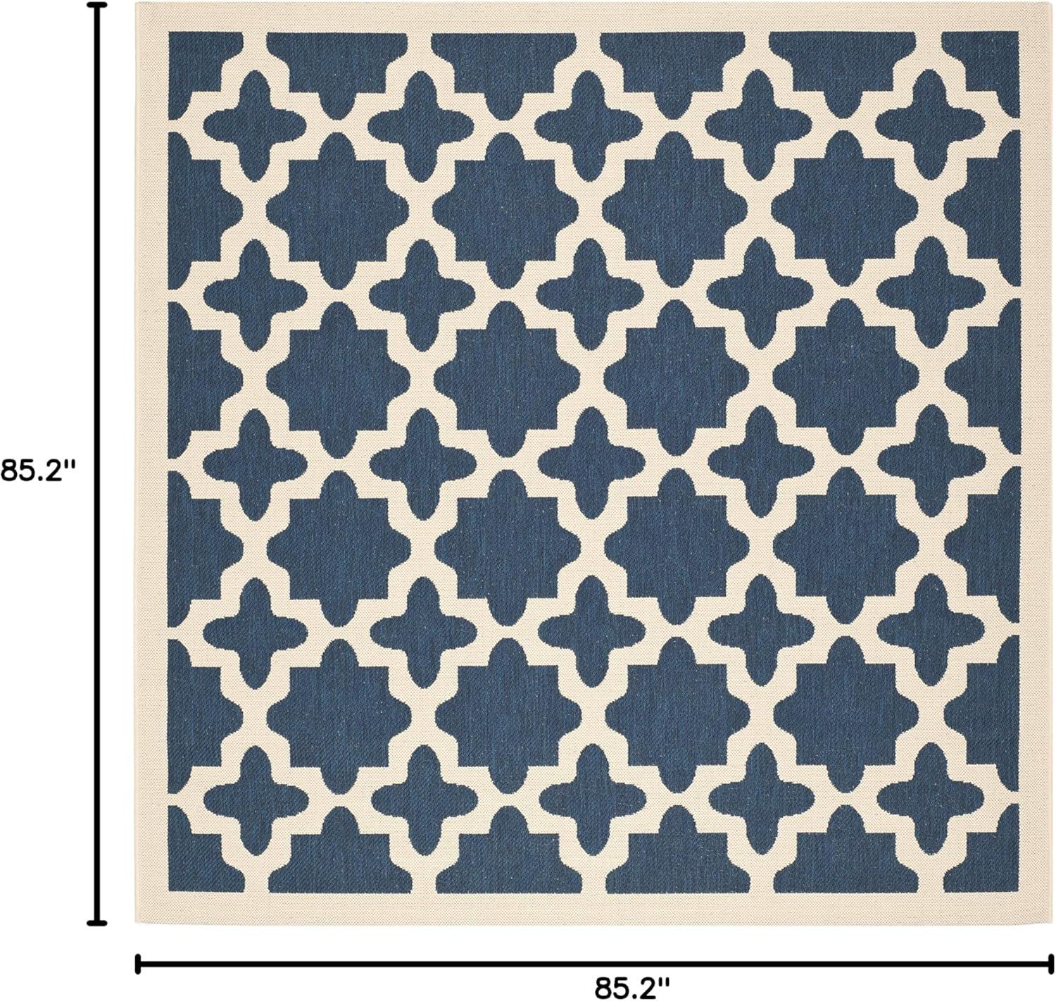 image:imageSAFAVIEH Washable Rug Outdoor Courtyard Collection 67 x 96 Green amp Beige NonShedding amp Easy Cleaning Ideal for Patio Backyard Mudroom CY6913244NavyBeige