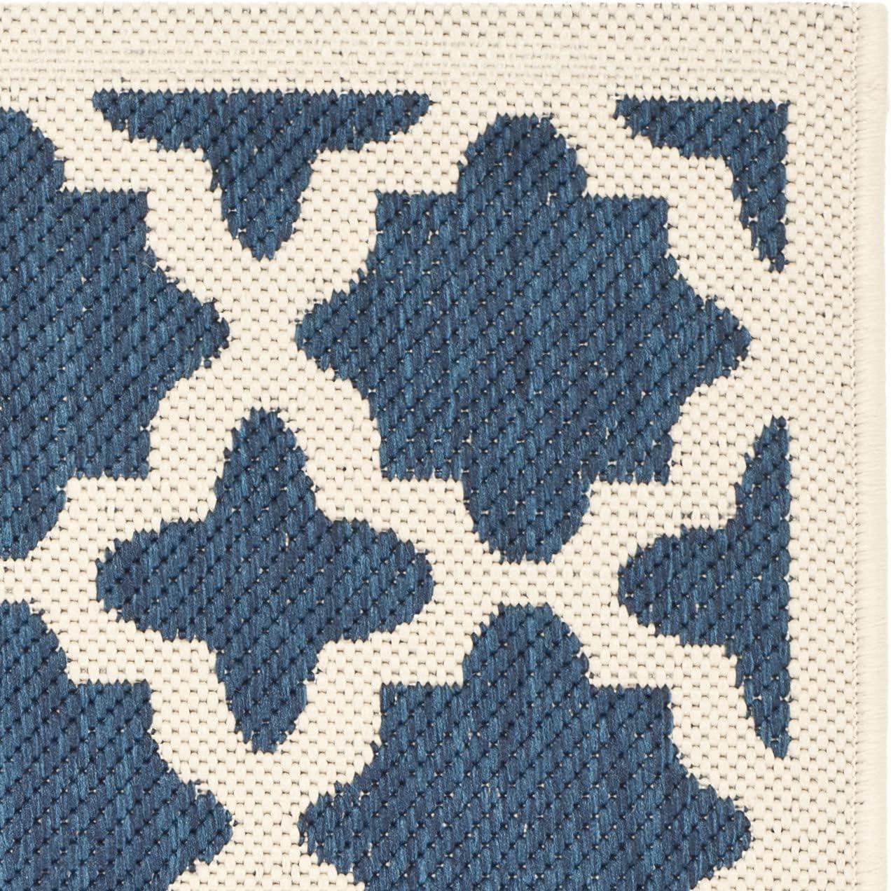 image:imageSAFAVIEH Washable Rug Outdoor Courtyard Collection 67 x 96 Green amp Beige NonShedding amp Easy Cleaning Ideal for Patio Backyard Mudroom CY6913244NavyBeige