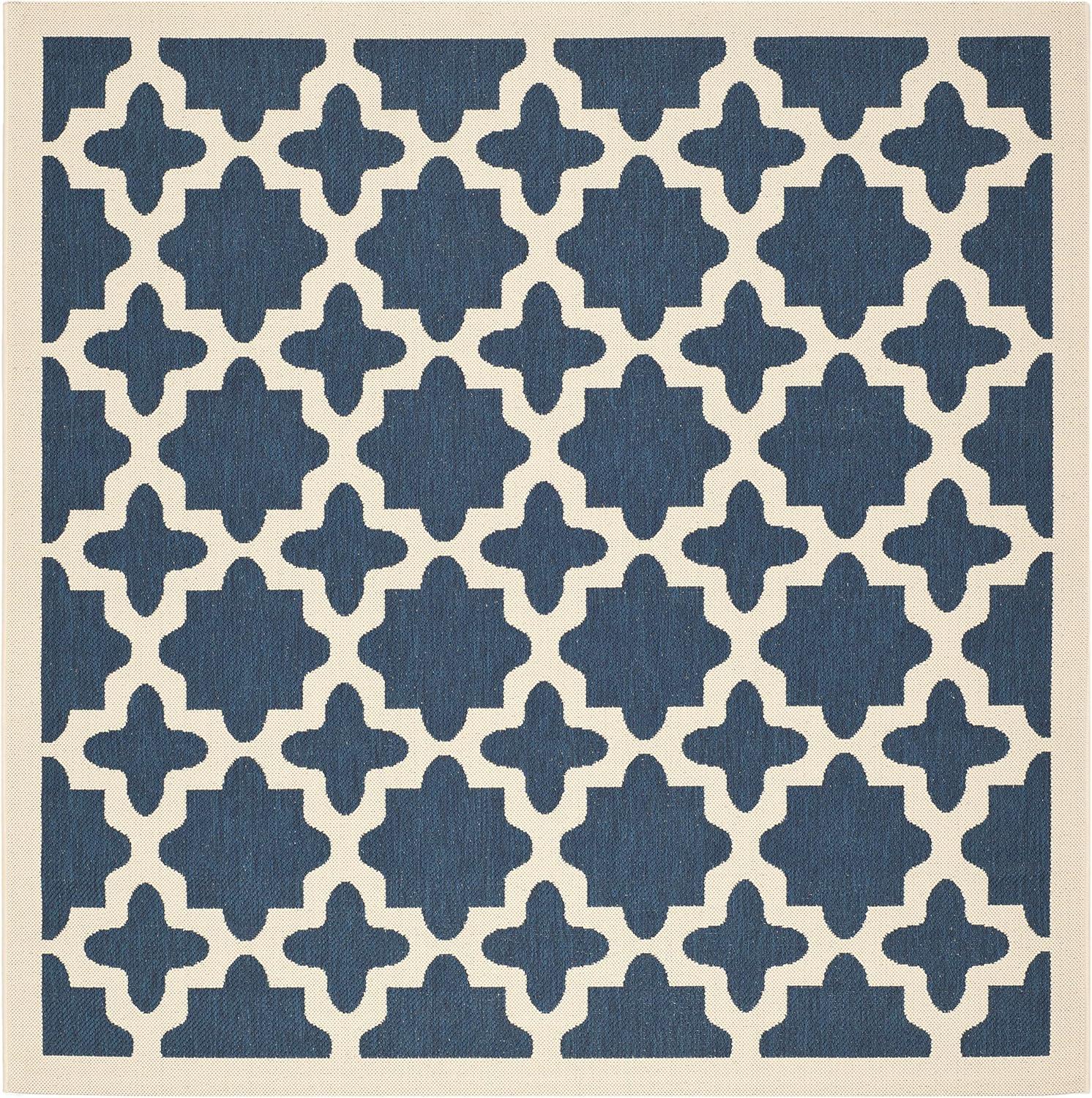 image:imageSAFAVIEH Washable Rug Outdoor Courtyard Collection 67 x 96 Green amp Beige NonShedding amp Easy Cleaning Ideal for Patio Backyard Mudroom CY6913244NavyBeige