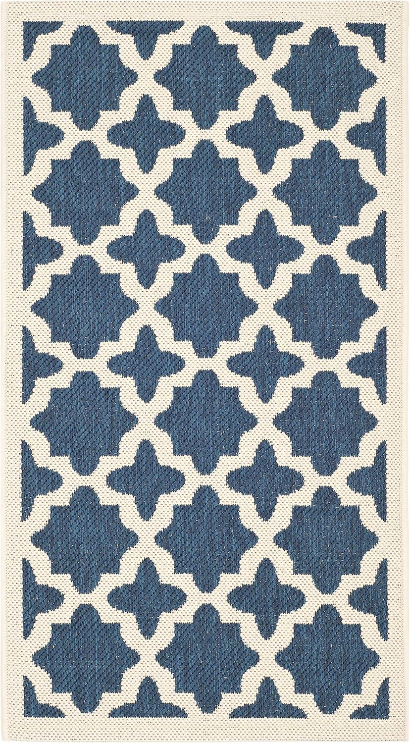 image:imageSAFAVIEH Washable Rug Outdoor Courtyard Collection 67 x 96 Green amp Beige NonShedding amp Easy Cleaning Ideal for Patio Backyard Mudroom CY6913244NavyBeige