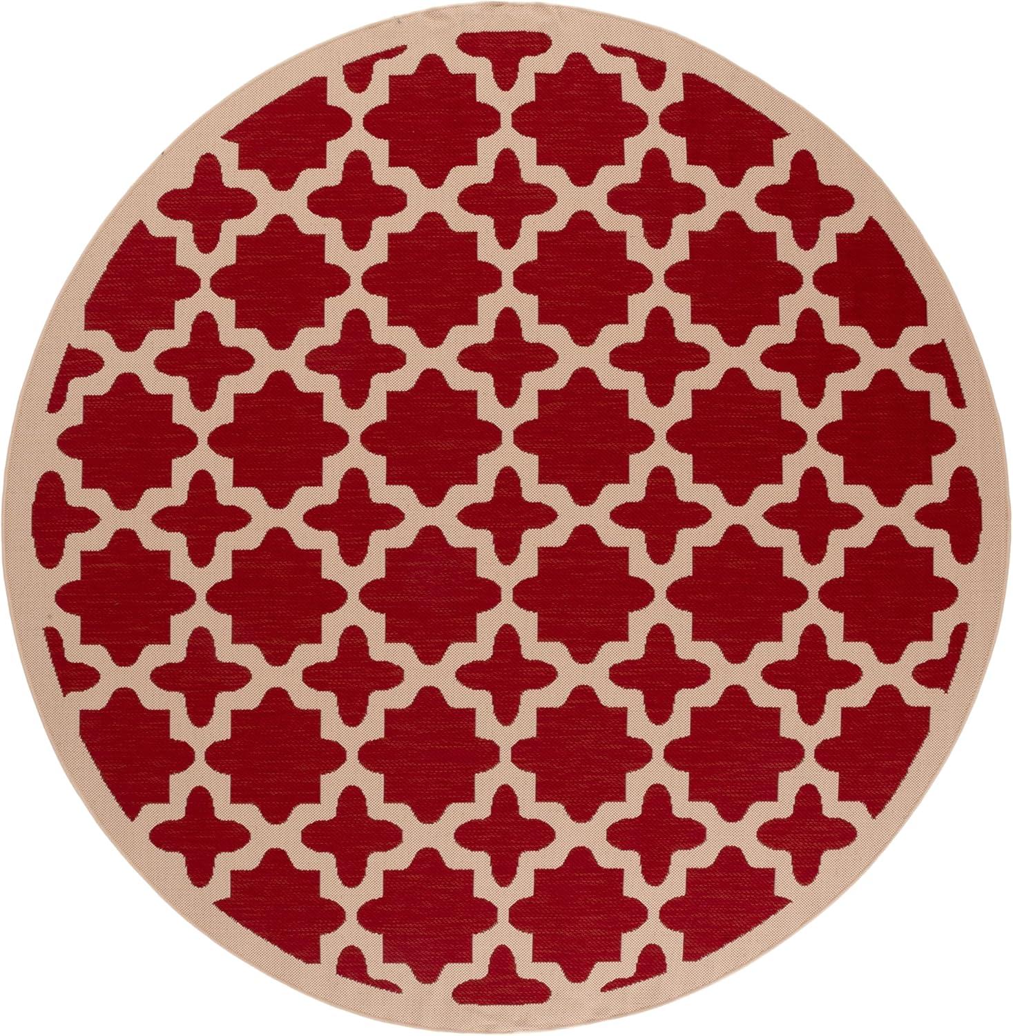 image:imageSAFAVIEH Washable Rug Outdoor Courtyard Collection 67 x 96 Green amp Beige NonShedding amp Easy Cleaning Ideal for Patio Backyard Mudroom CY6913244RedBone