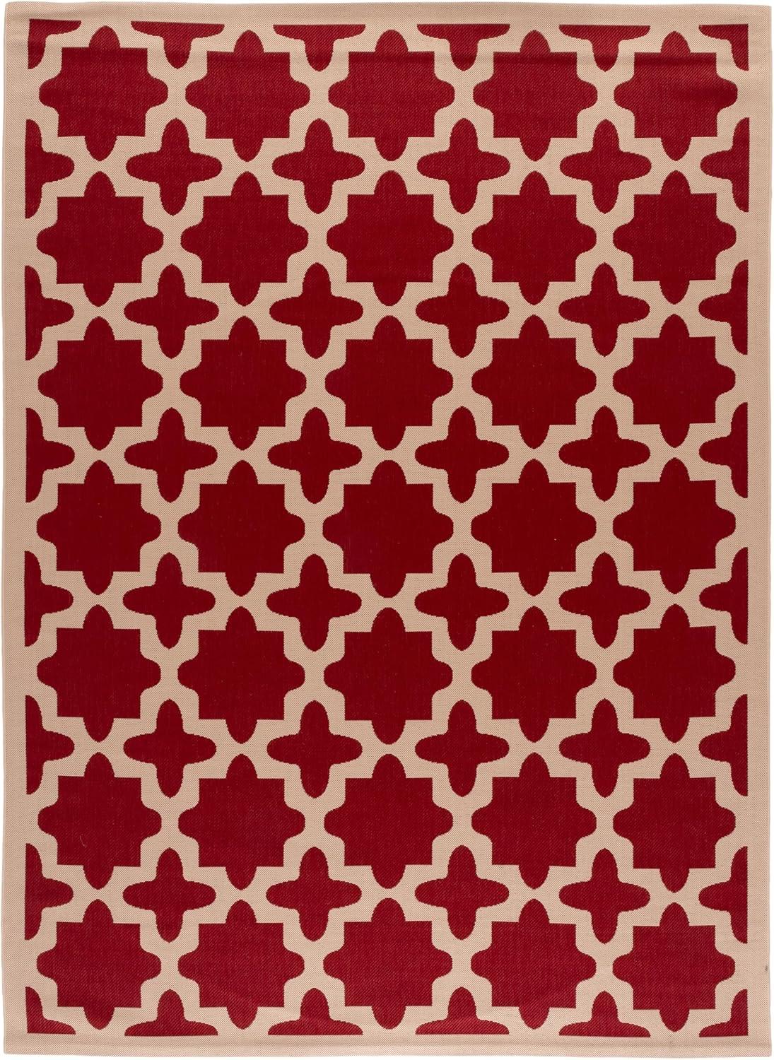 image:imageSAFAVIEH Washable Rug Outdoor Courtyard Collection 67 x 96 Green amp Beige NonShedding amp Easy Cleaning Ideal for Patio Backyard Mudroom CY6913244RedBone