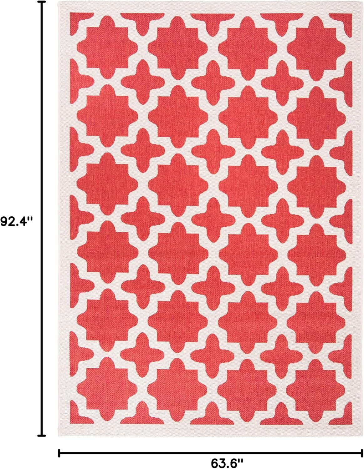 image:imageSAFAVIEH Washable Rug Outdoor Courtyard Collection 67 x 96 Green amp Beige NonShedding amp Easy Cleaning Ideal for Patio Backyard Mudroom CY6913244RedBone