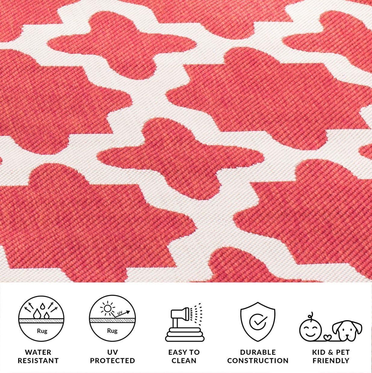 image:imageSAFAVIEH Washable Rug Outdoor Courtyard Collection 67 x 96 Green amp Beige NonShedding amp Easy Cleaning Ideal for Patio Backyard Mudroom CY6913244RedBone