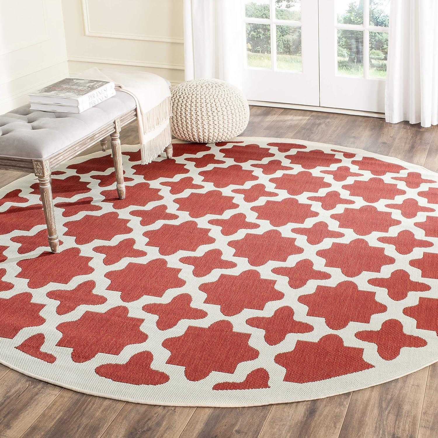 image:imageSAFAVIEH Washable Rug Outdoor Courtyard Collection 67 x 96 Green amp Beige NonShedding amp Easy Cleaning Ideal for Patio Backyard Mudroom CY6913244RedBone