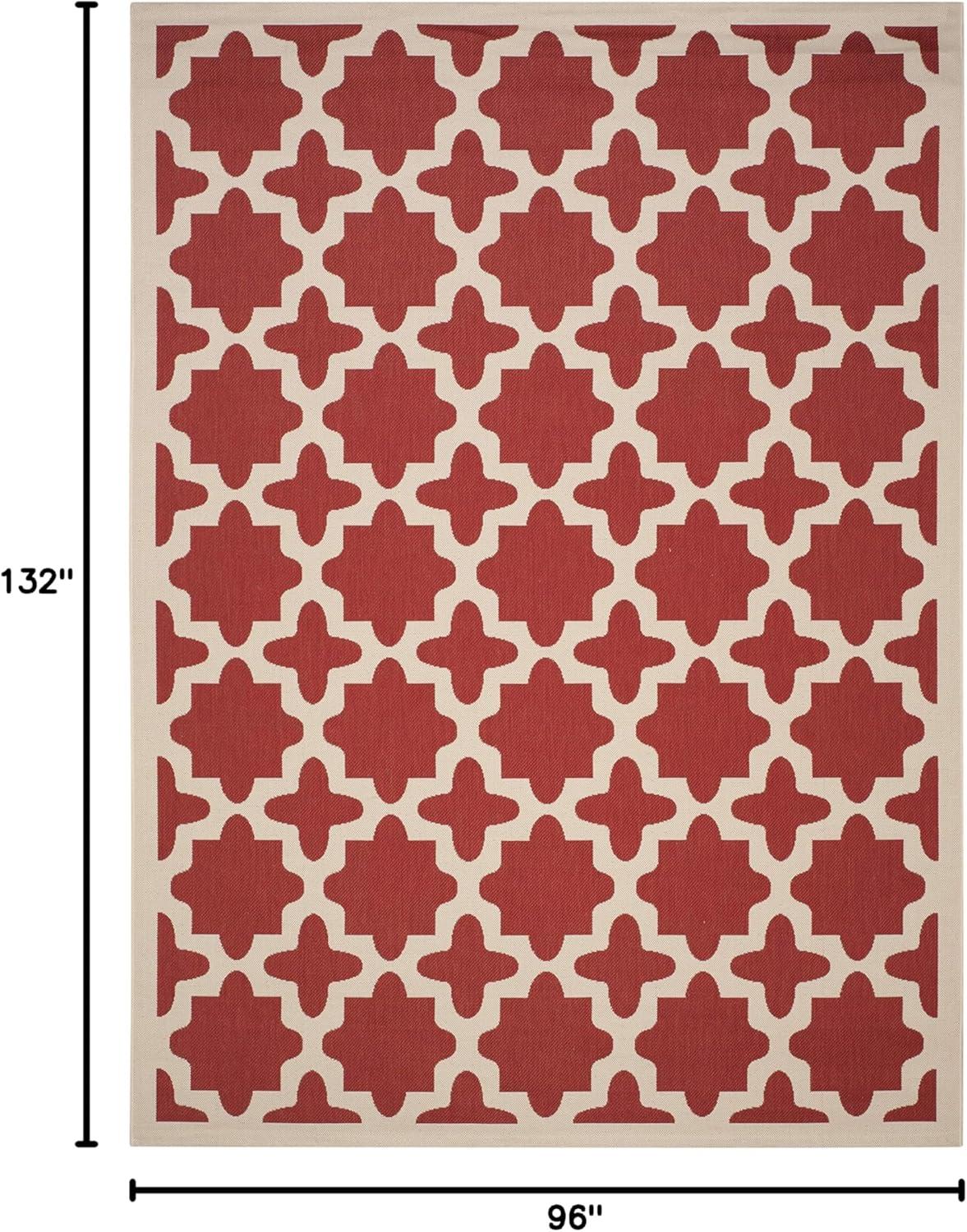 image:imageSAFAVIEH Washable Rug Outdoor Courtyard Collection 67 x 96 Green amp Beige NonShedding amp Easy Cleaning Ideal for Patio Backyard Mudroom CY6913244RedBone