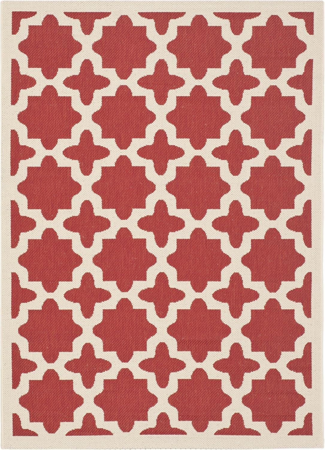 image:imageSAFAVIEH Washable Rug Outdoor Courtyard Collection 67 x 96 Green amp Beige NonShedding amp Easy Cleaning Ideal for Patio Backyard Mudroom CY6913244RedBone