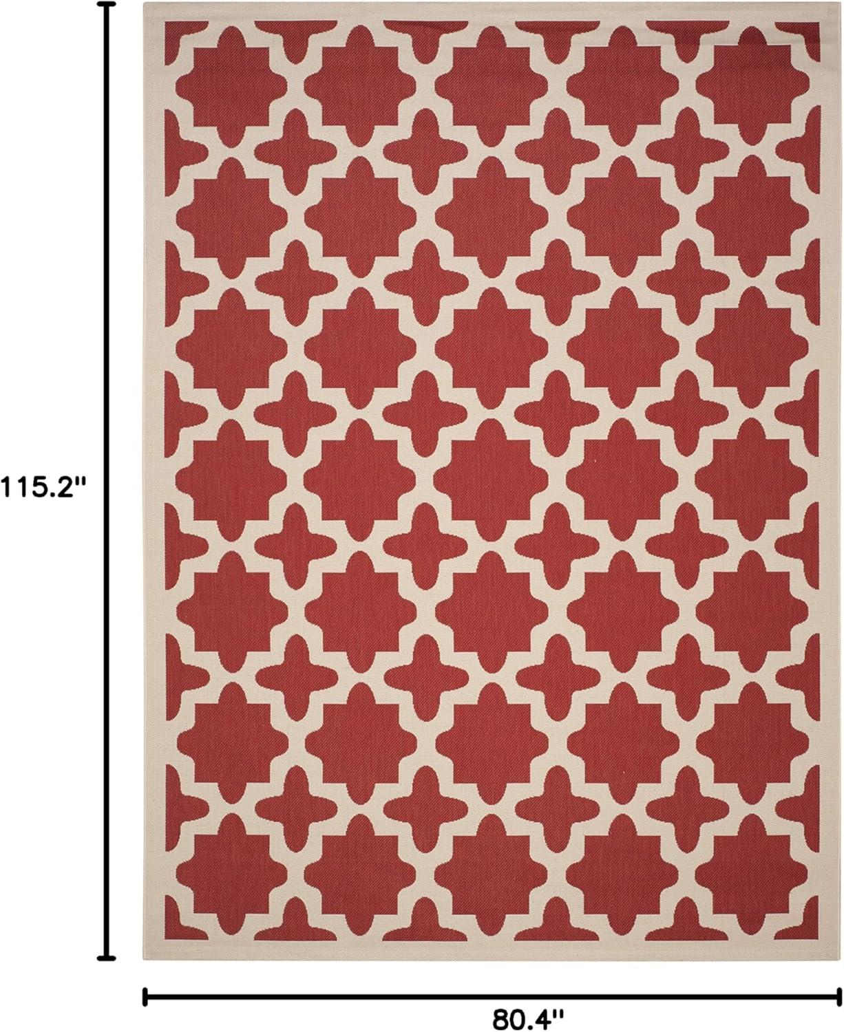 image:imageSAFAVIEH Washable Rug Outdoor Courtyard Collection 67 x 96 Green amp Beige NonShedding amp Easy Cleaning Ideal for Patio Backyard Mudroom CY6913244RedBone