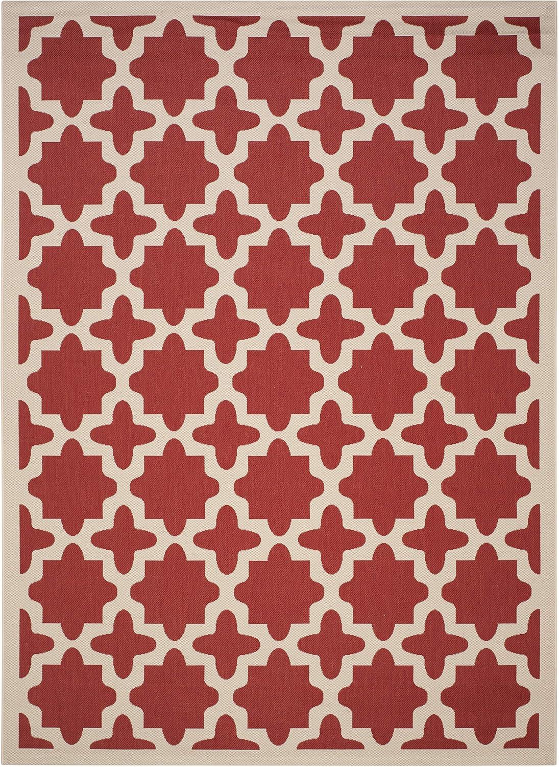 image:imageSAFAVIEH Washable Rug Outdoor Courtyard Collection 67 x 96 Green amp Beige NonShedding amp Easy Cleaning Ideal for Patio Backyard Mudroom CY6913244RedBone