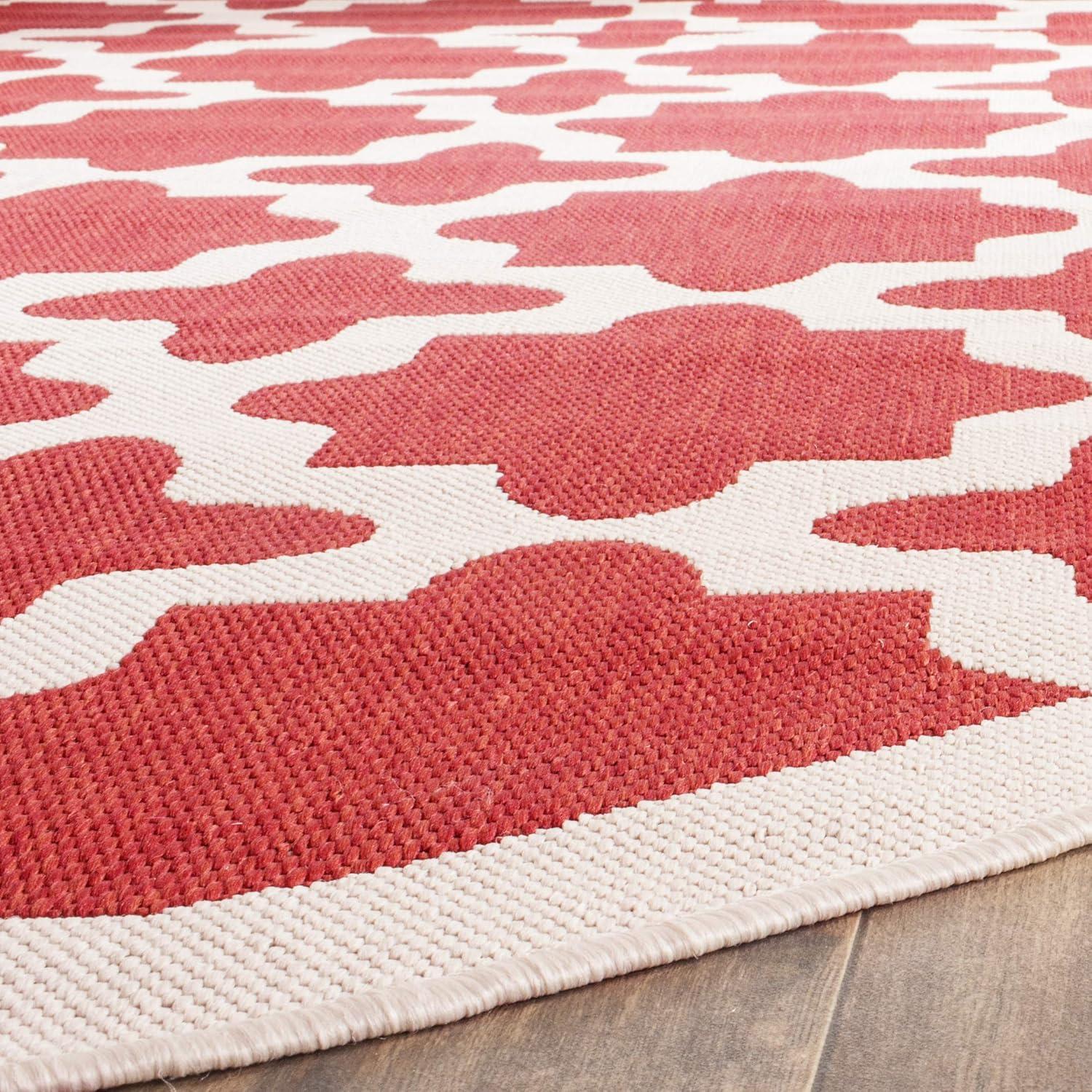 image:imageSAFAVIEH Washable Rug Outdoor Courtyard Collection 67 x 96 Green amp Beige NonShedding amp Easy Cleaning Ideal for Patio Backyard Mudroom CY6913244RedBone