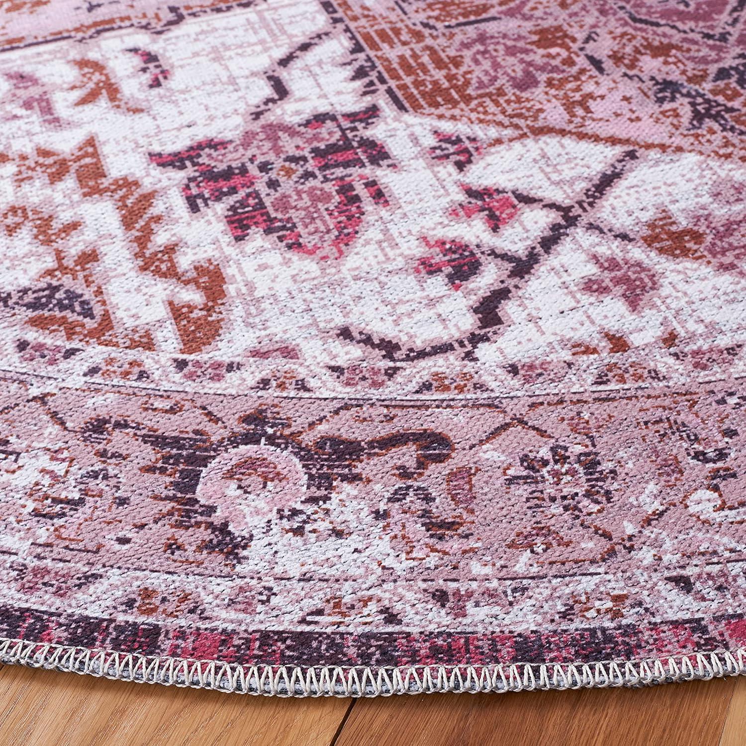 image:imageSAFAVIEH Washable Rug Serapi Collection 4 x 6 Rust amp Blue Slip Resistant amp Easy to Clean Ideal for Foyer Kitchen Nursery Office Bedroom SEP553PIvoryRust