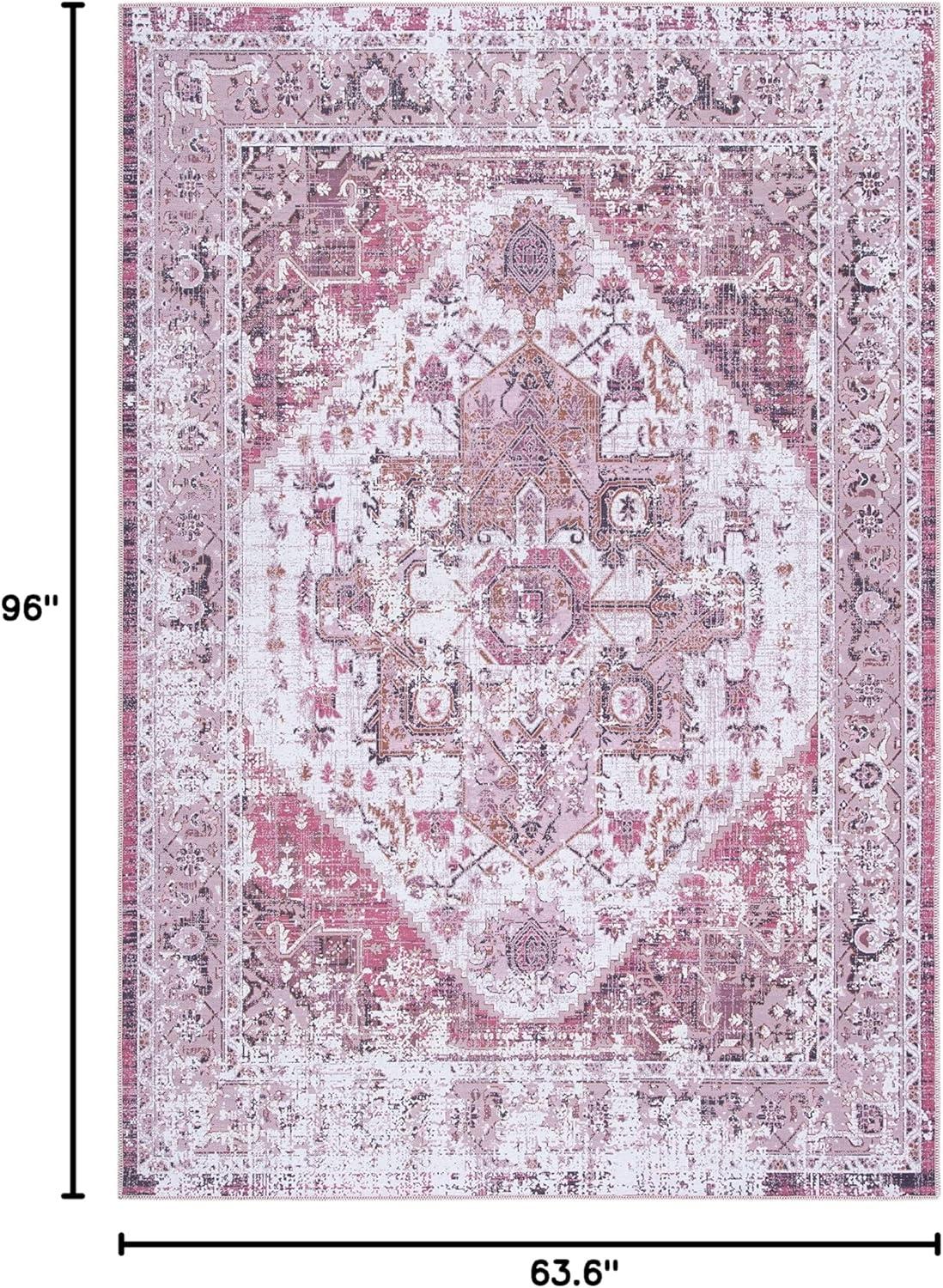 image:imageSAFAVIEH Washable Rug Serapi Collection 4 x 6 Rust amp Blue Slip Resistant amp Easy to Clean Ideal for Foyer Kitchen Nursery Office Bedroom SEP553PIvoryRust