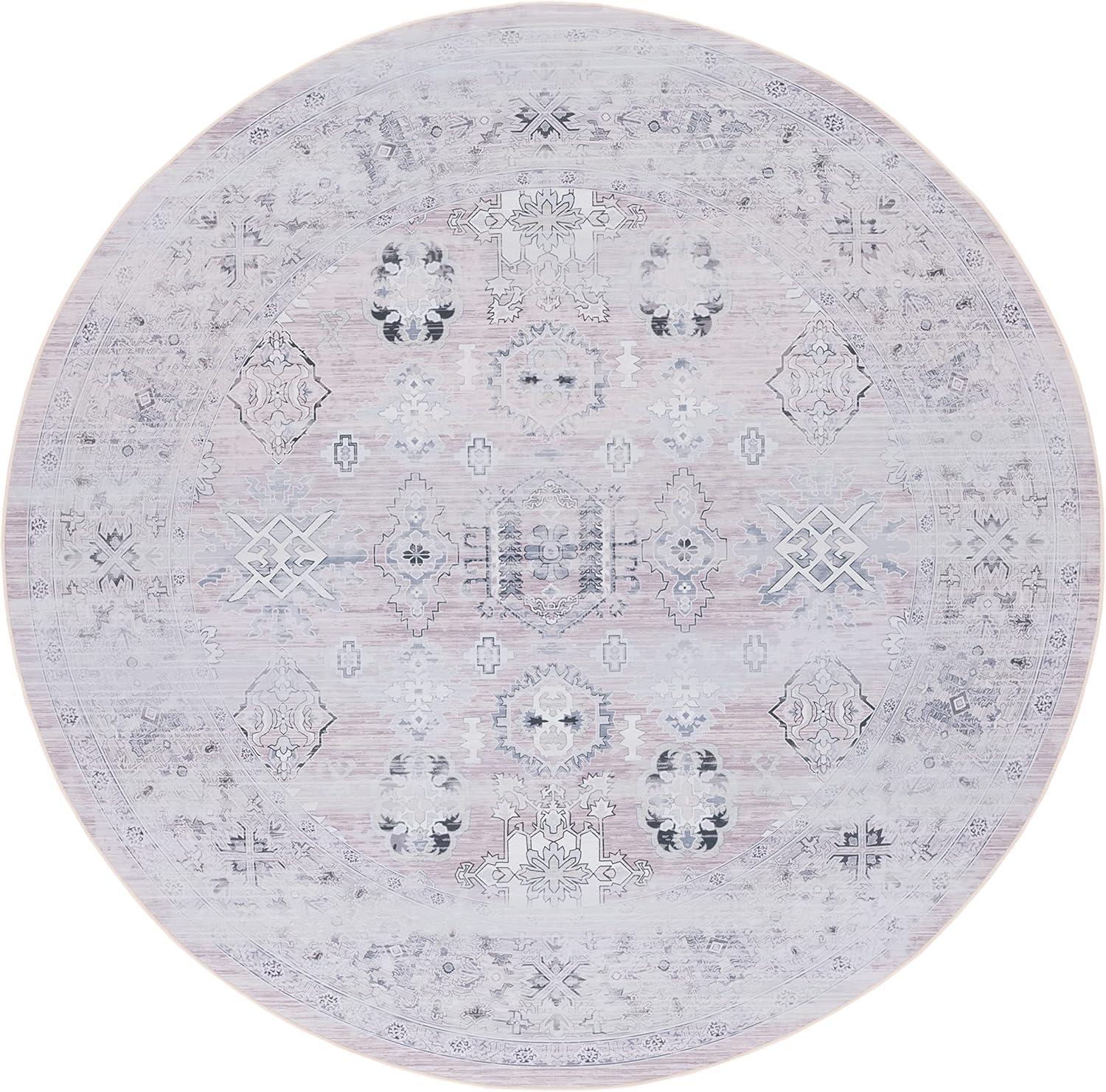 image:imageSAFAVIEH Washable Rug Tucson Collection 5 x 8 Rust amp Blue Slip Resistant amp Easy to Clean Ideal for Living Room Bedroom Dining Space TSN133PPinkBeige