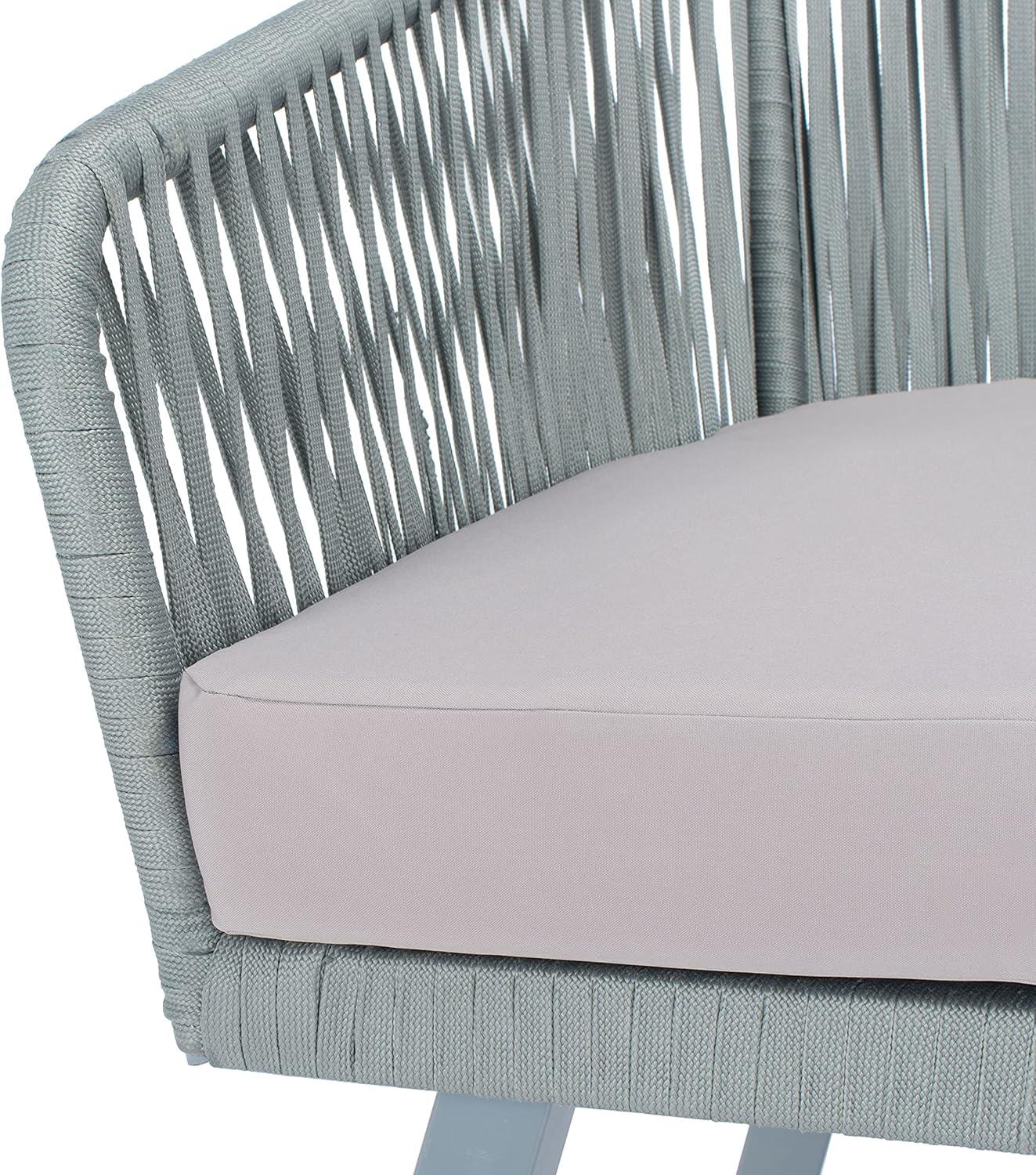 image:imageSafavieh Outdoor Collection Jorda Wicker Cushion 4Piece Rope Patio Backyard Living Set PAT7518B BlackBeigeGrey Grey