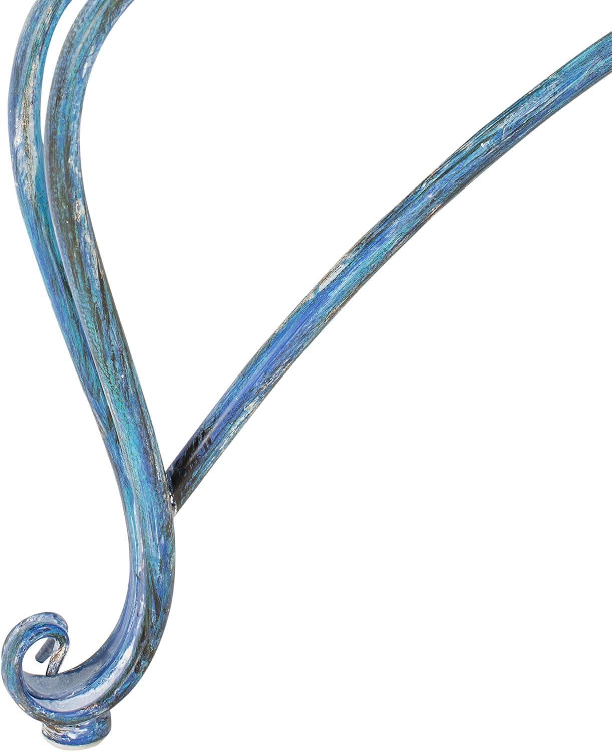 image:imageSafavieh PAT5019C Outdoor Collection Ally Darling Antique Wrought Iron 60inch Round Tree Bench Mossy BlueMossy Blue